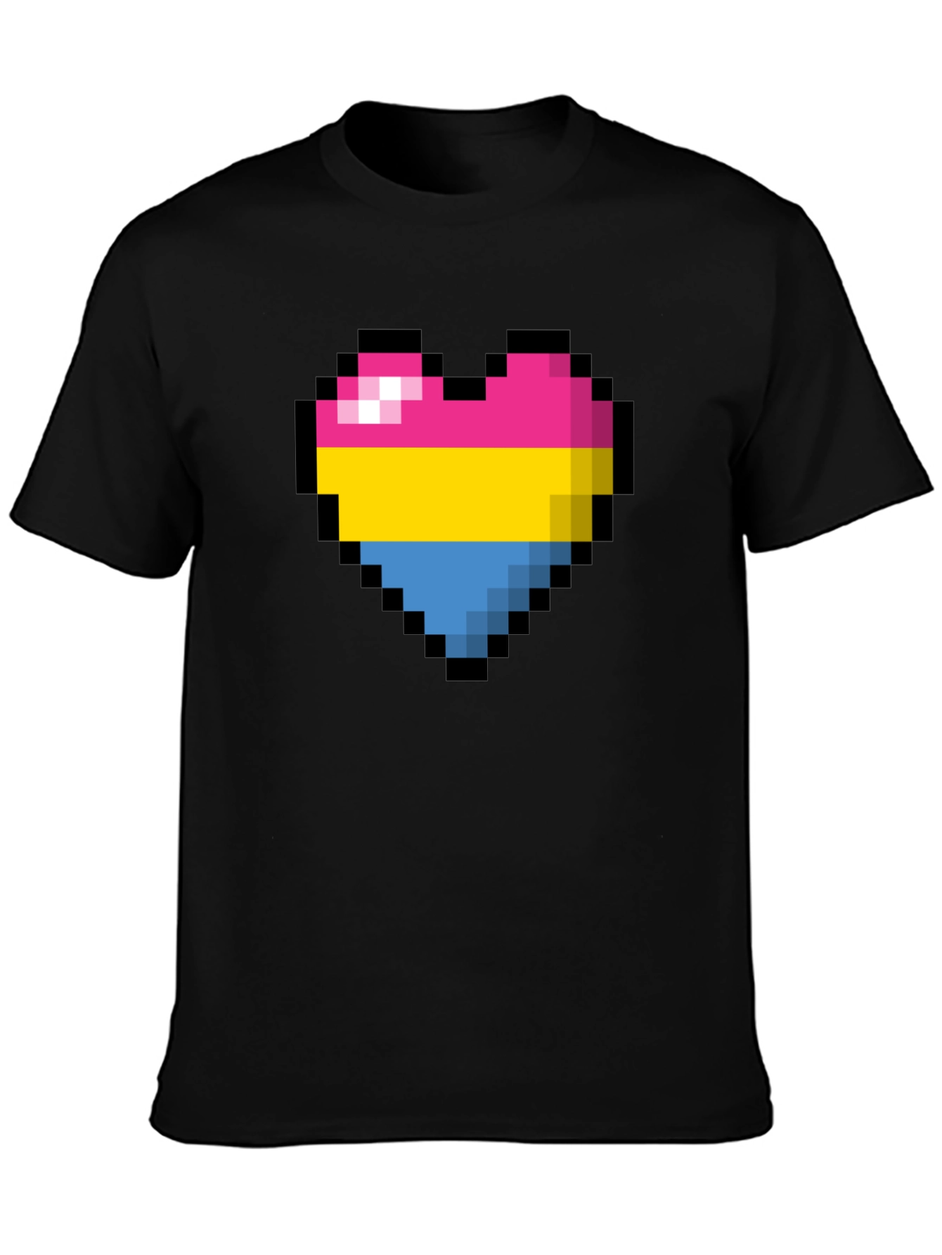Pansexual Pride Pixel Heart T-Shirt