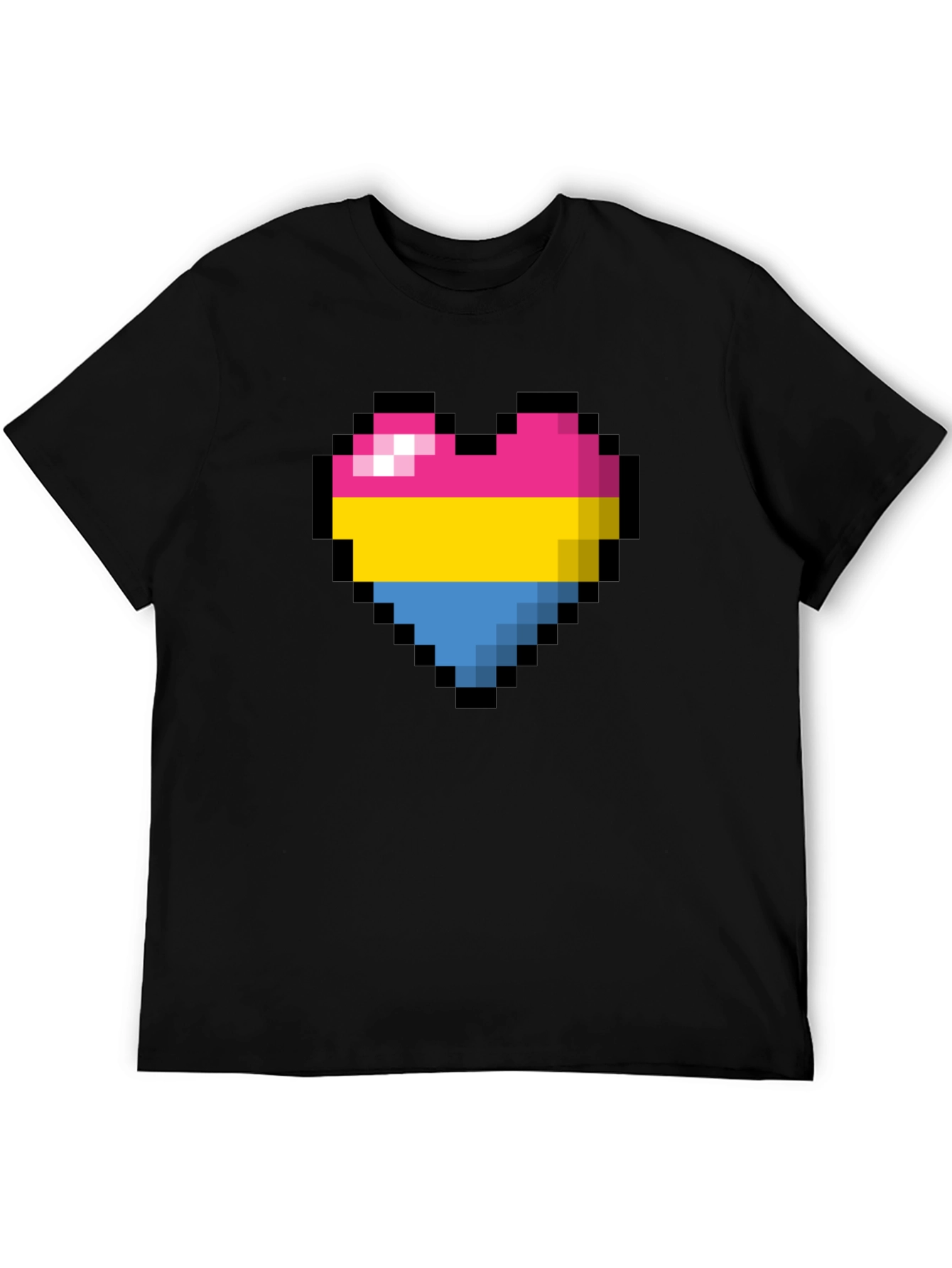 Pansexual Pride Pixel Heart T-Shirt