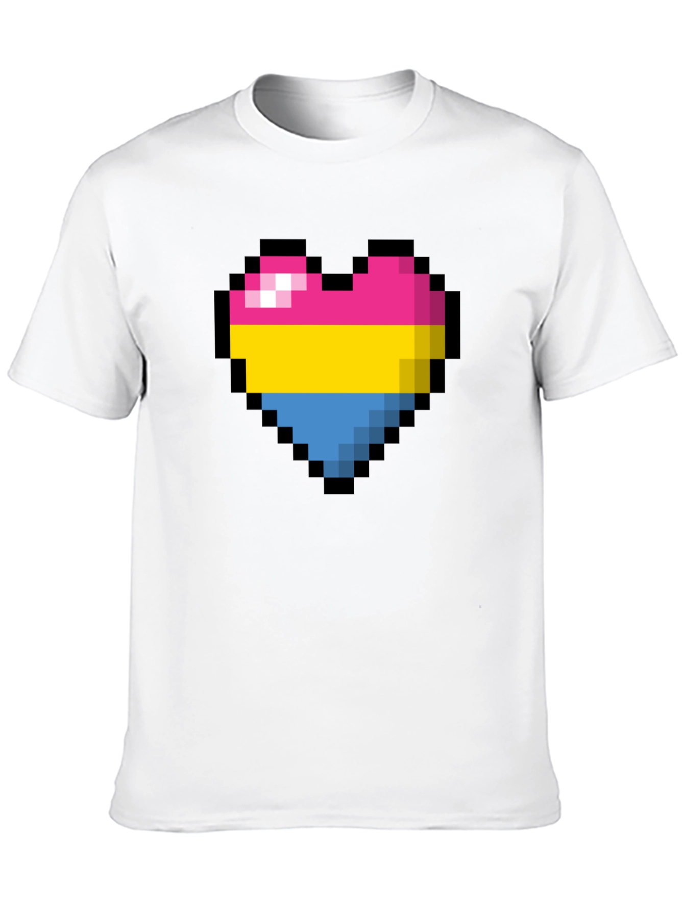 Pansexual Pride Pixel Heart T-Shirt