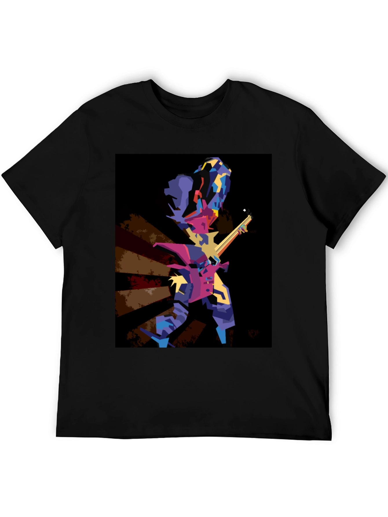 Abstract Guitar Player Graphic T-Shirt