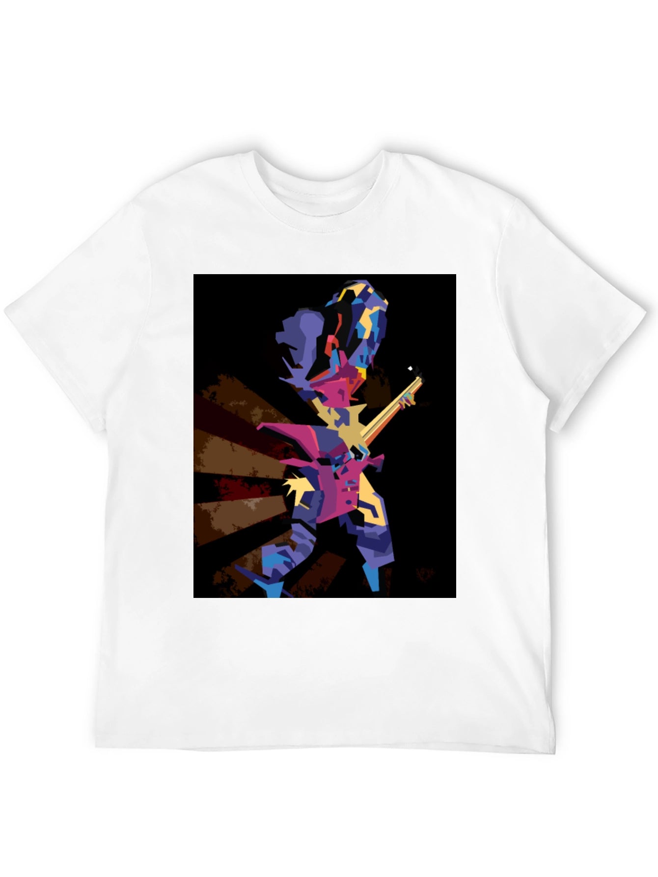 Abstract Guitar Player Graphic T-Shirt