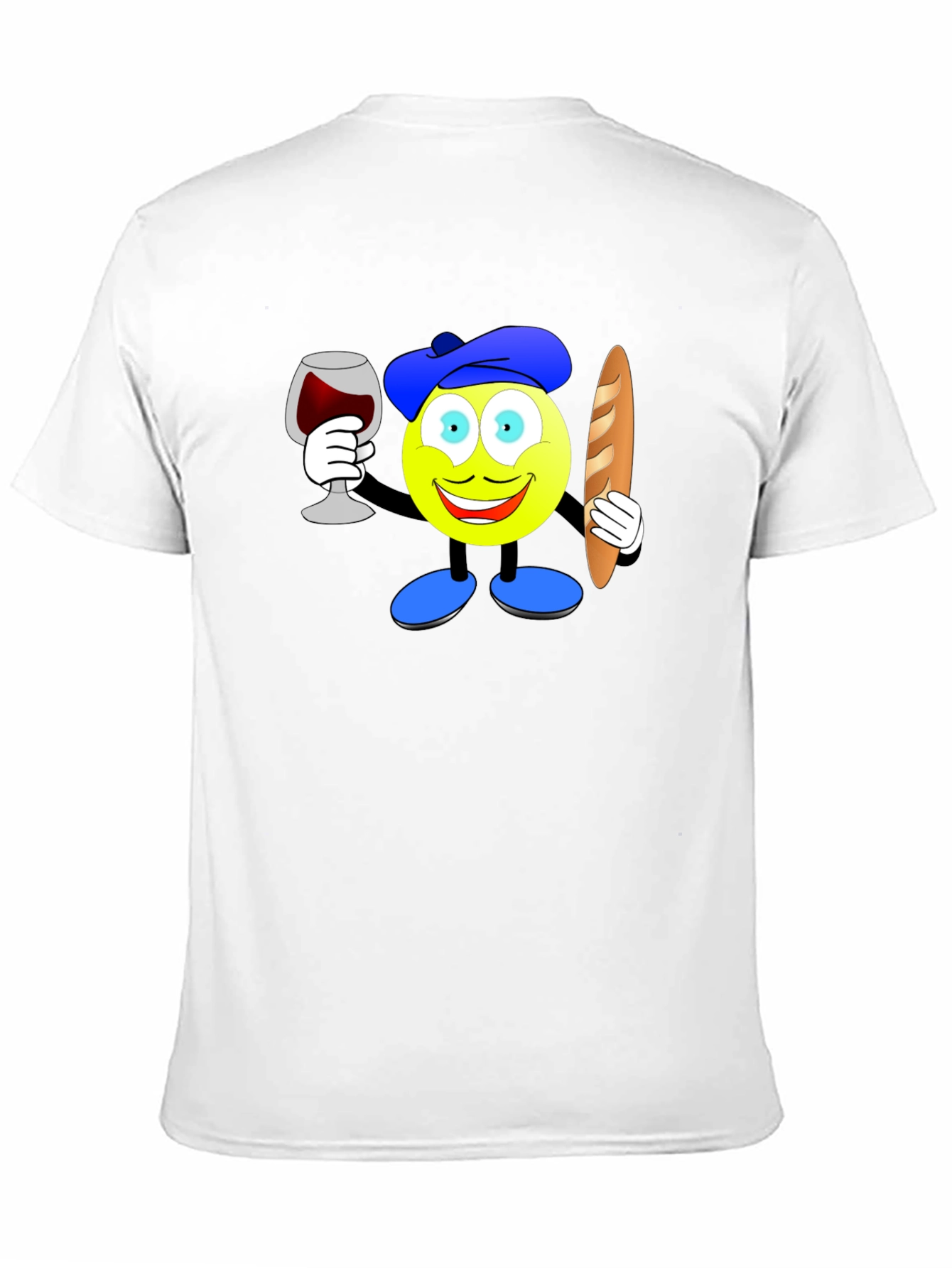 French Emoji T-Shirt: Wine & Baguette