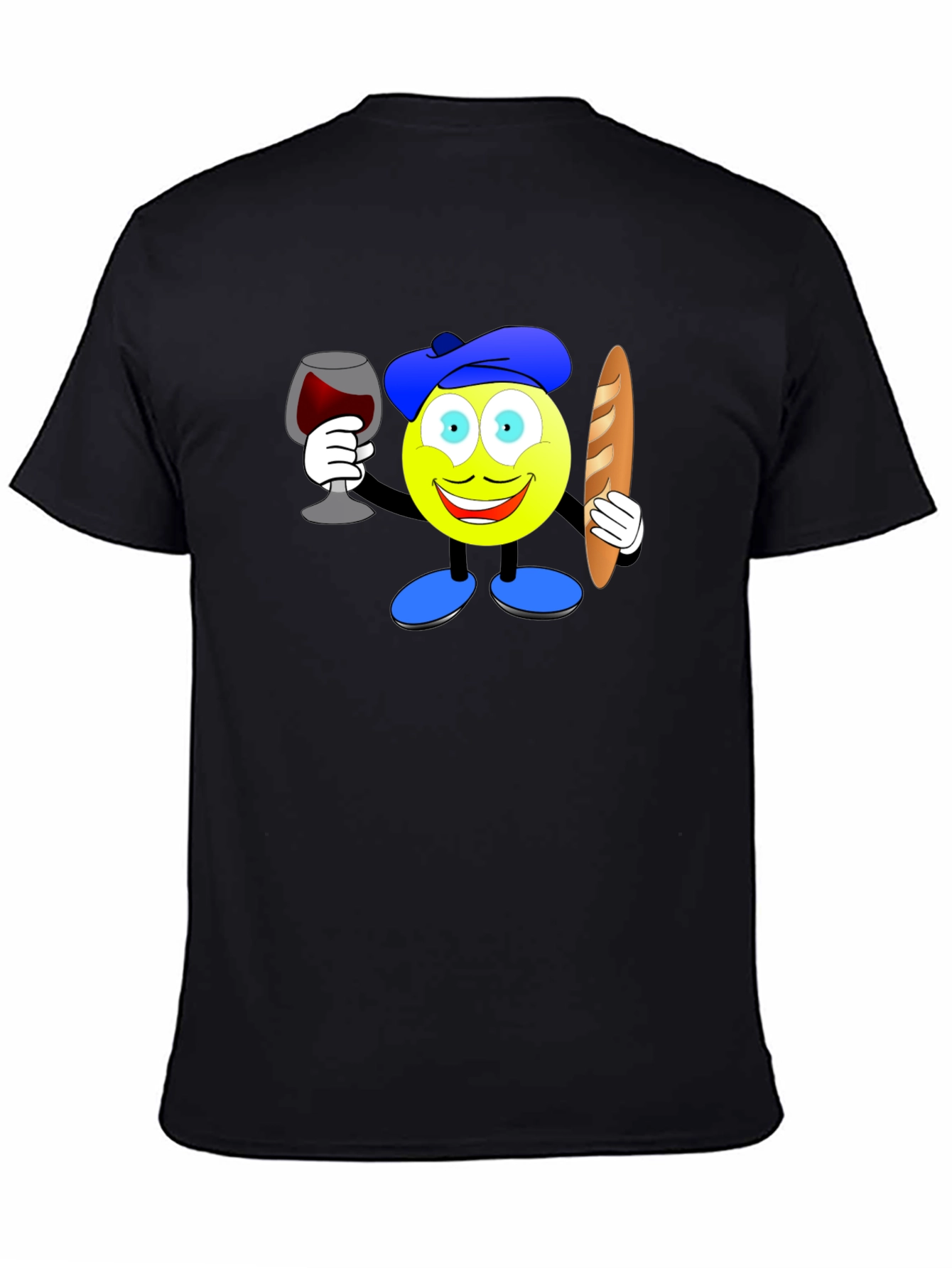 French Emoji T-Shirt: Wine & Baguette