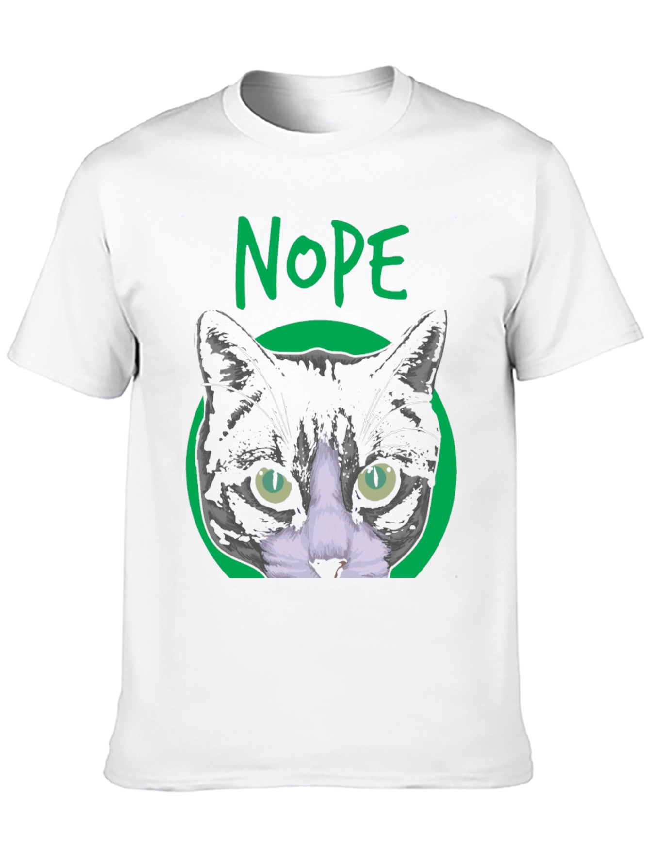 Nope Cat Graphic T-Shirt - Unisex Crew Neck