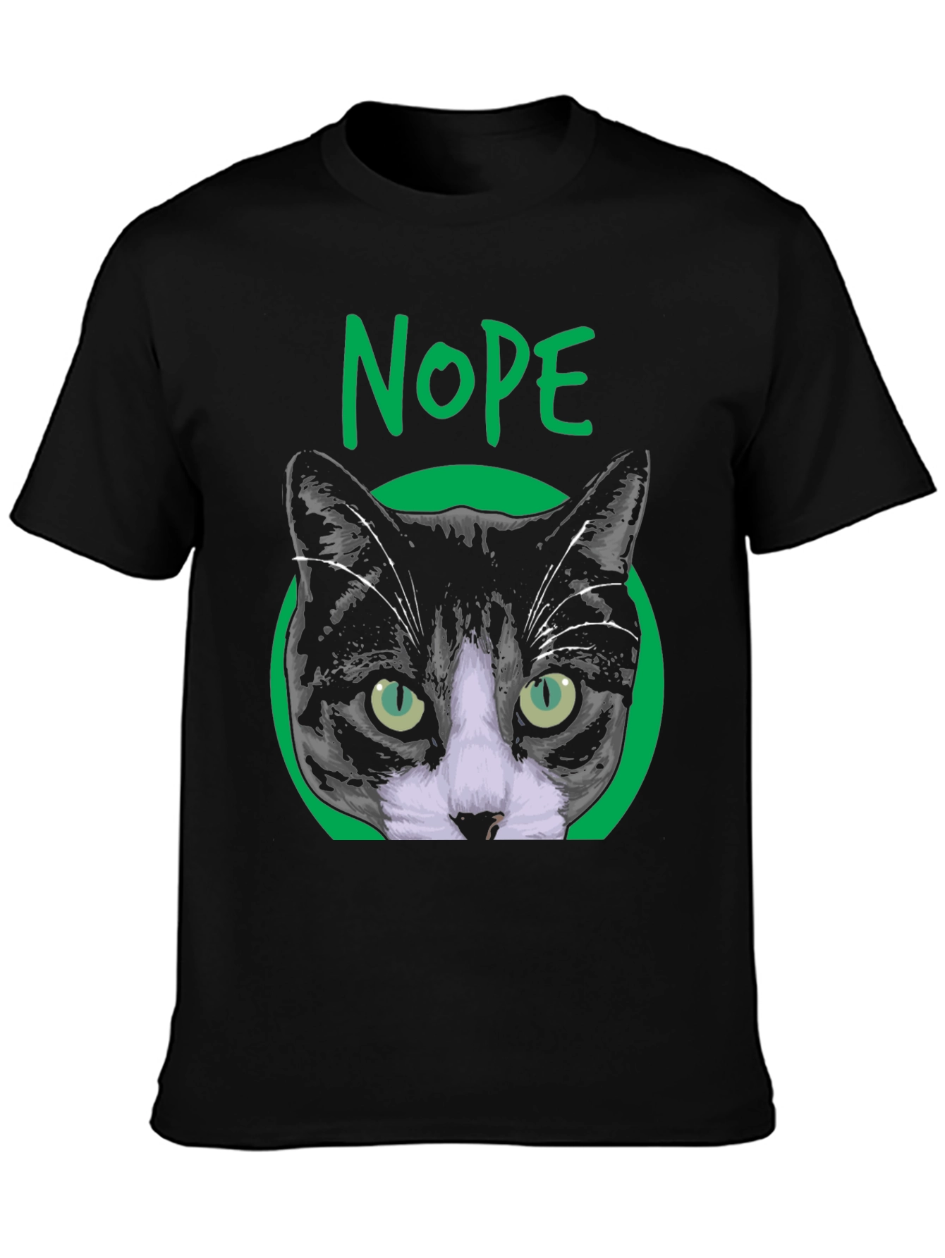 Nope Cat Graphic T-Shirt - Unisex Crew Neck