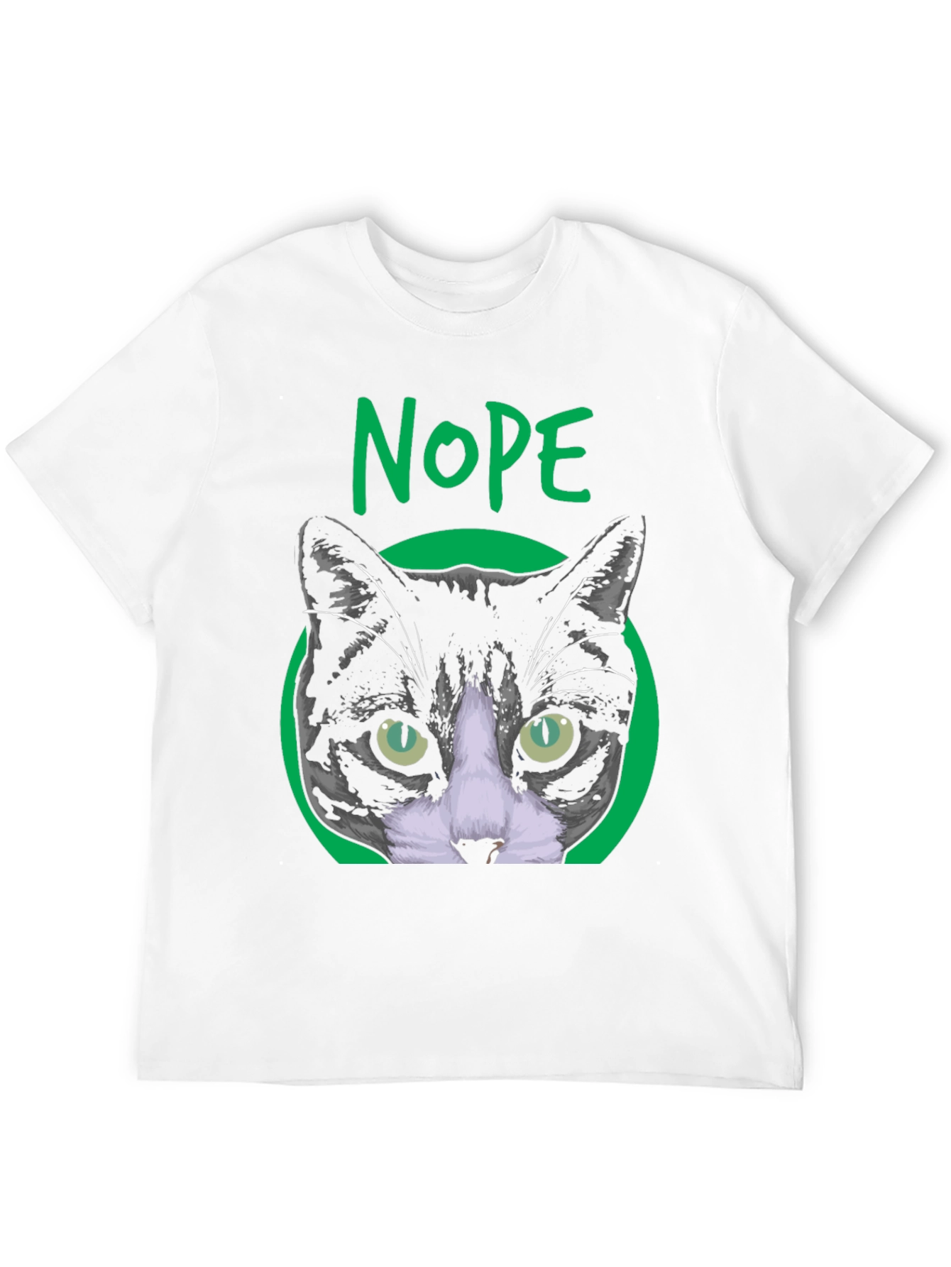 Nope Cat Graphic T-Shirt - Unisex Crew Neck