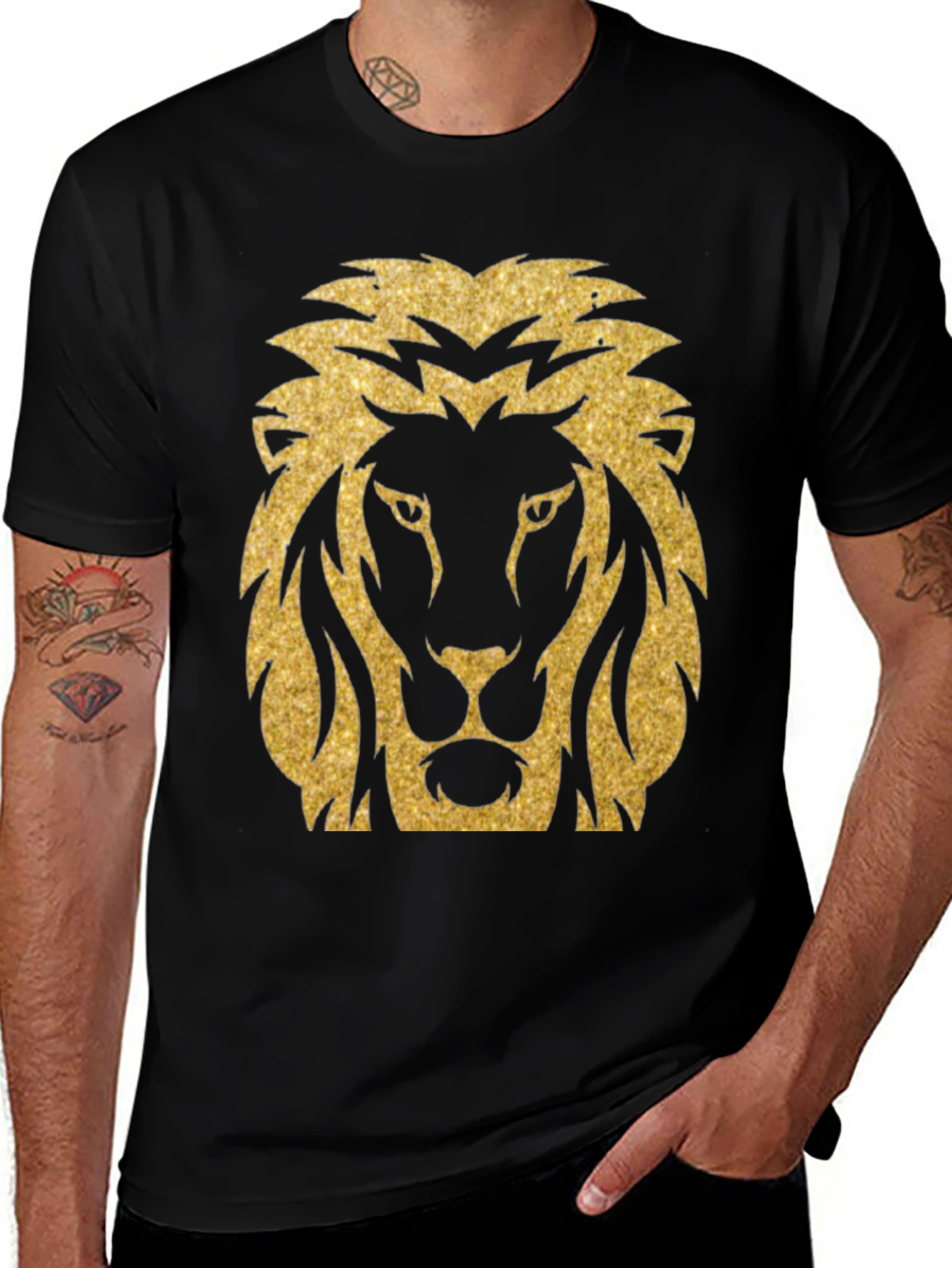 Golden Lion Graphic Tee - Mens Black T-Shirt