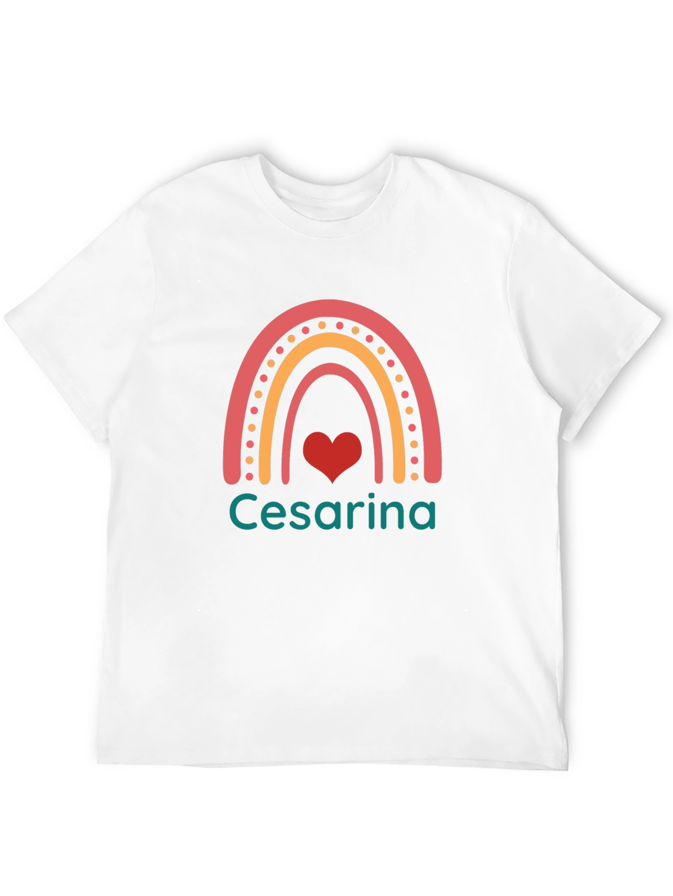 Cesarina Rainbow Heart Black T-Shirt