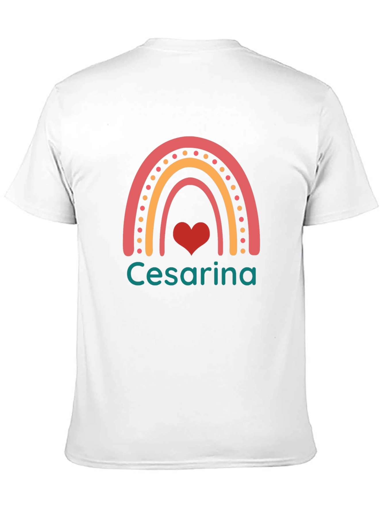 Cesarina Rainbow Heart Black T-Shirt