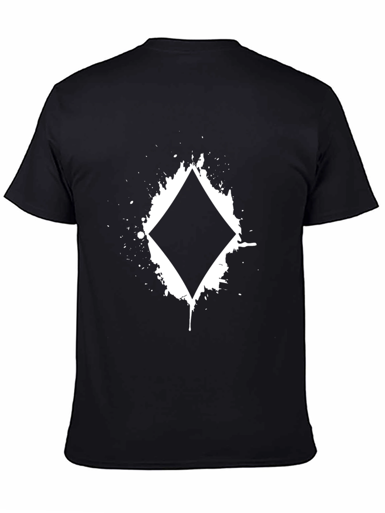 Diamonds Card Suit Graphic Black T-Shirt