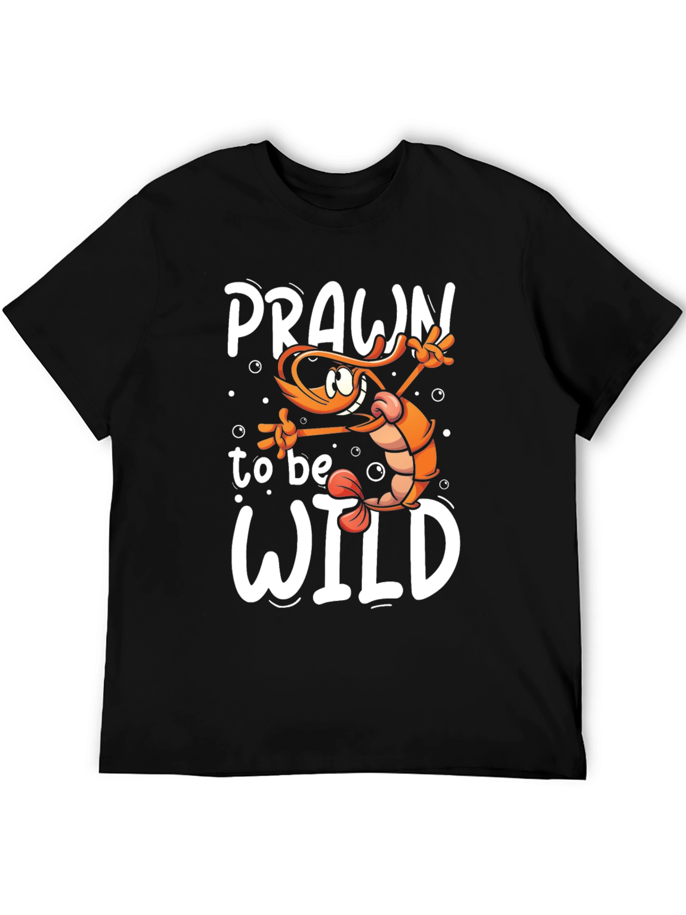 Prawn To Be Wild Funny Graphic Tee