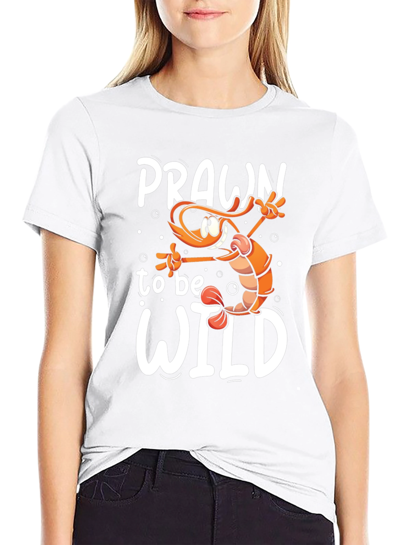 Prawn To Be Wild Funny Graphic Tee