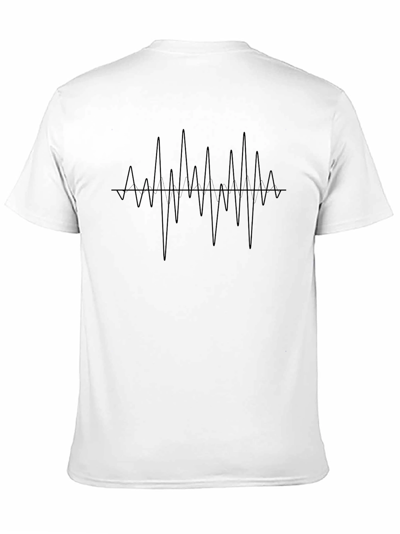 Modern Waveform Graphic Black T-Shirt