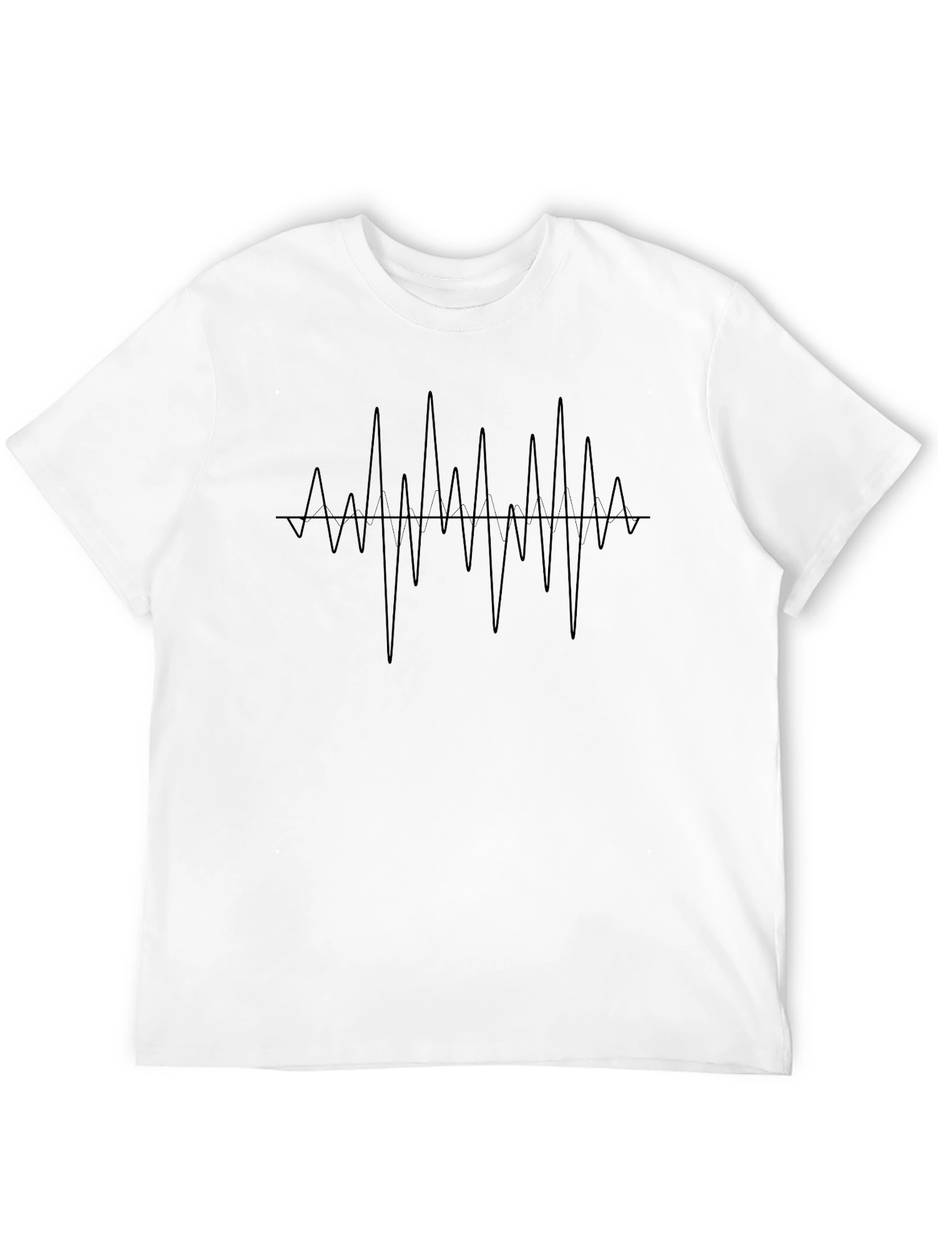 Modern Waveform Graphic Black T-Shirt