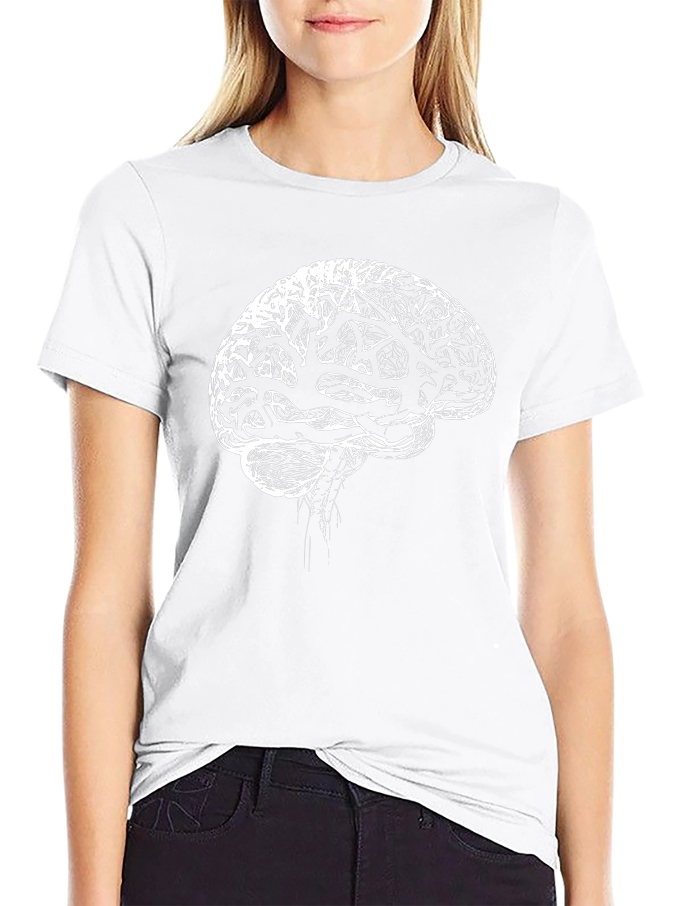 Brain Graphic Tee - Black Cotton T-Shirt