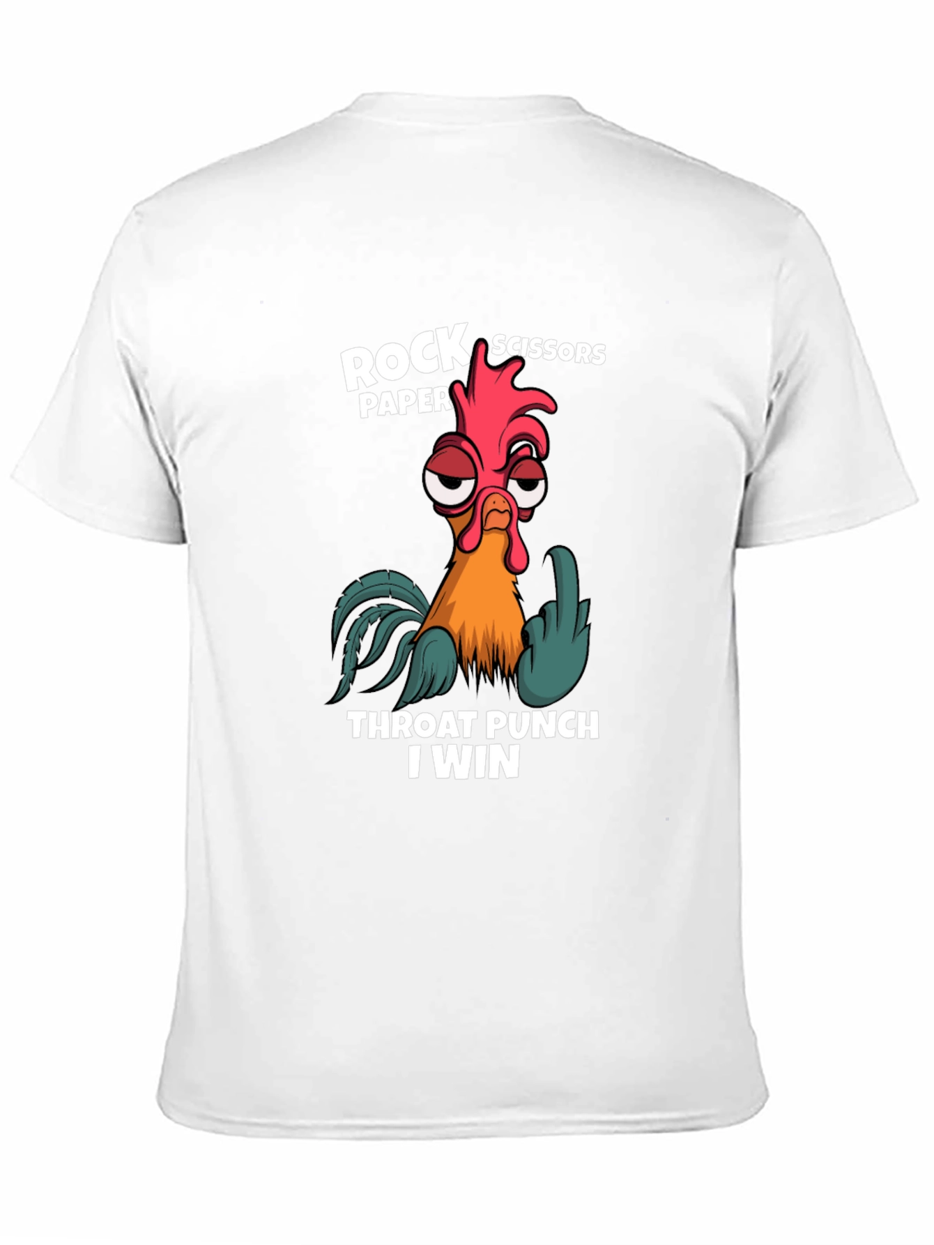Rock Paper Scissors Throat Punch Chicken Graphic T-Shirt