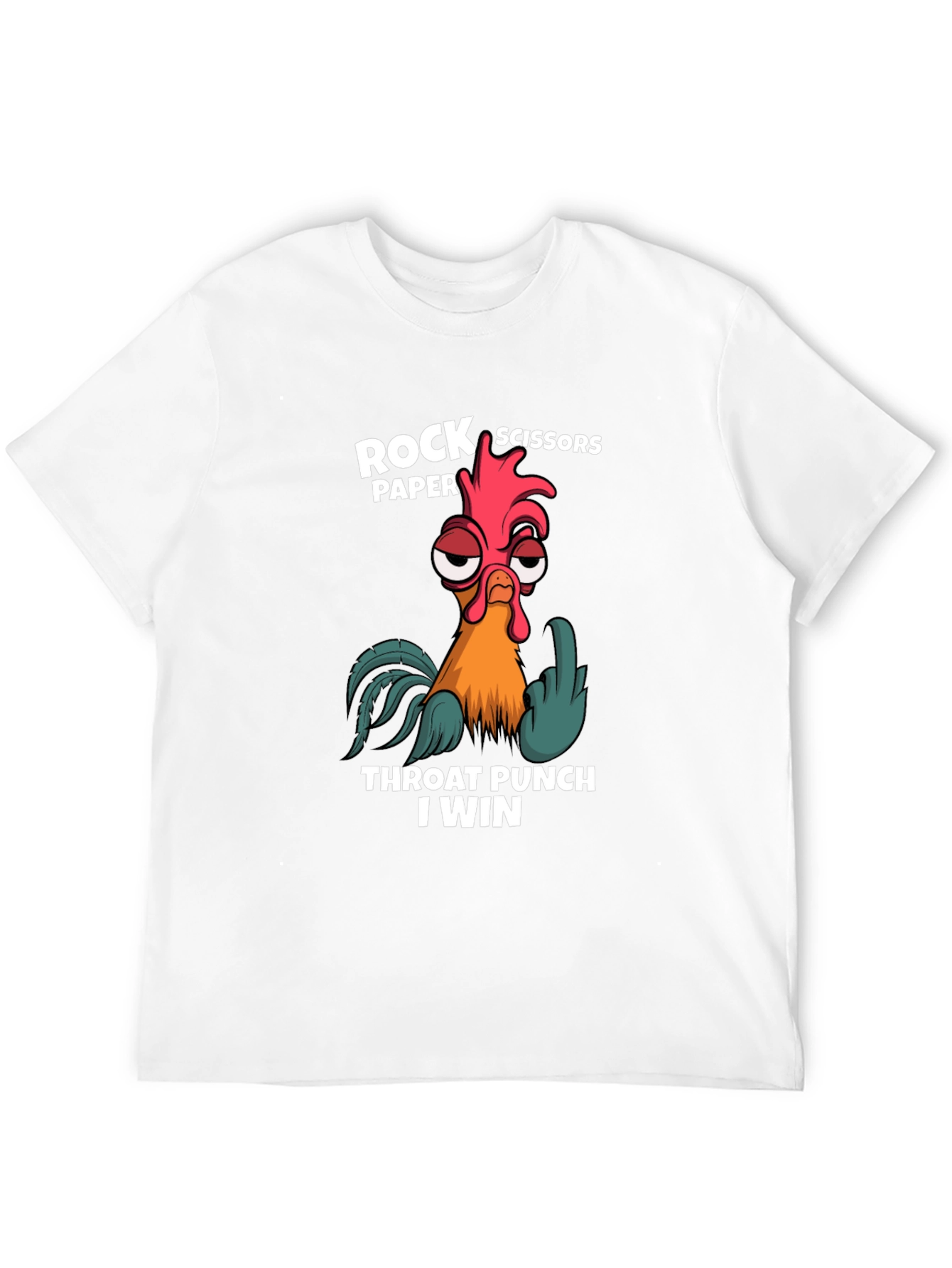 Rock Paper Scissors Throat Punch Chicken Graphic T-Shirt