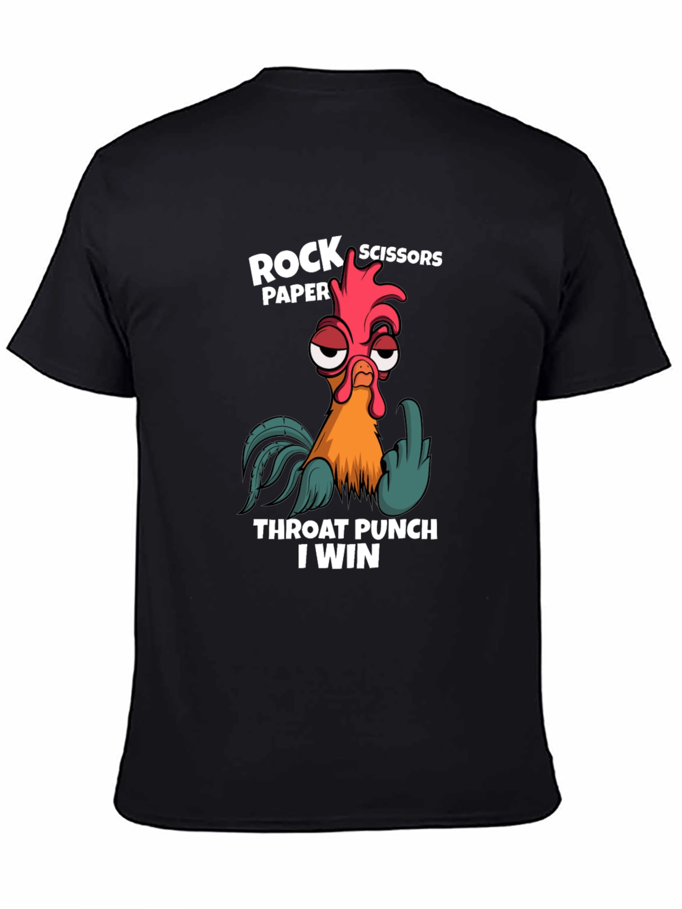 Rock Paper Scissors Throat Punch Chicken Graphic T-Shirt