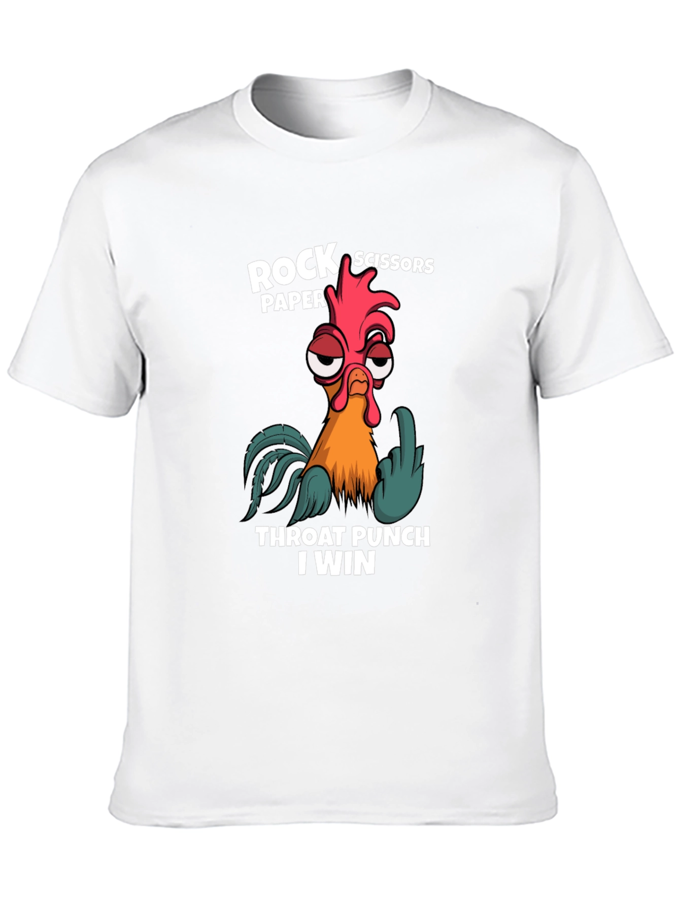 Rock Paper Scissors Throat Punch Chicken Graphic T-Shirt