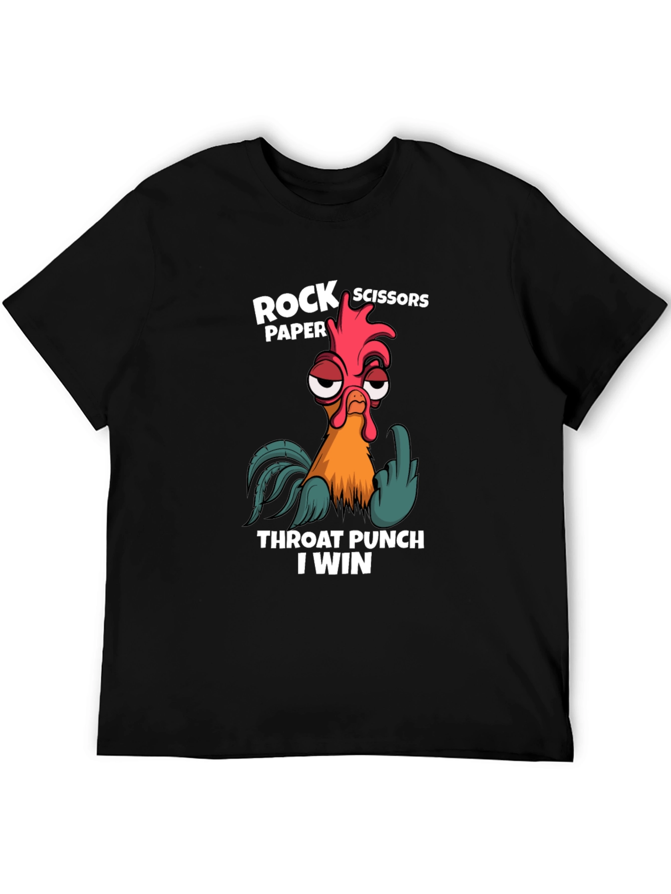Rock Paper Scissors Throat Punch Chicken Graphic T-Shirt