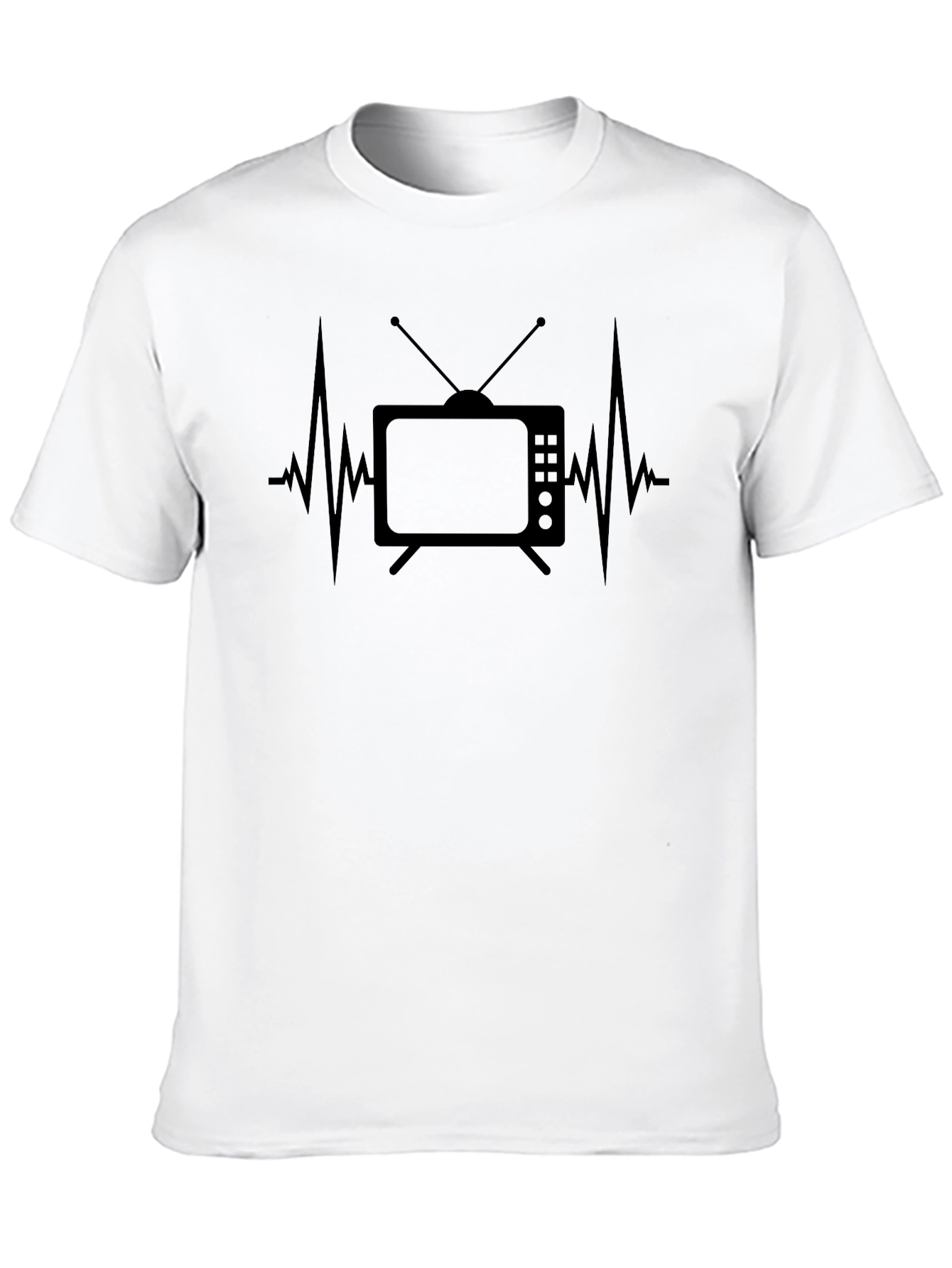 TV Heartbeat Graphic T-Shirt - Black