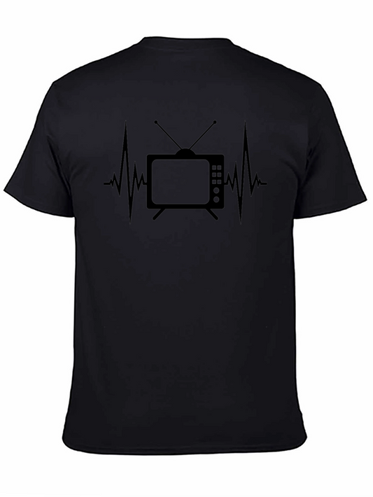 TV Heartbeat Graphic T-Shirt - Black