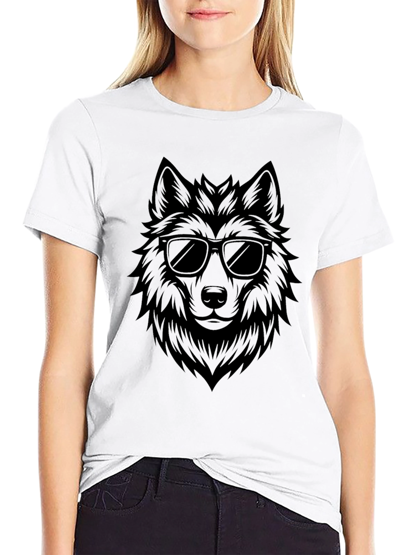 Cool Wolf Graphic T-Shirt - Black