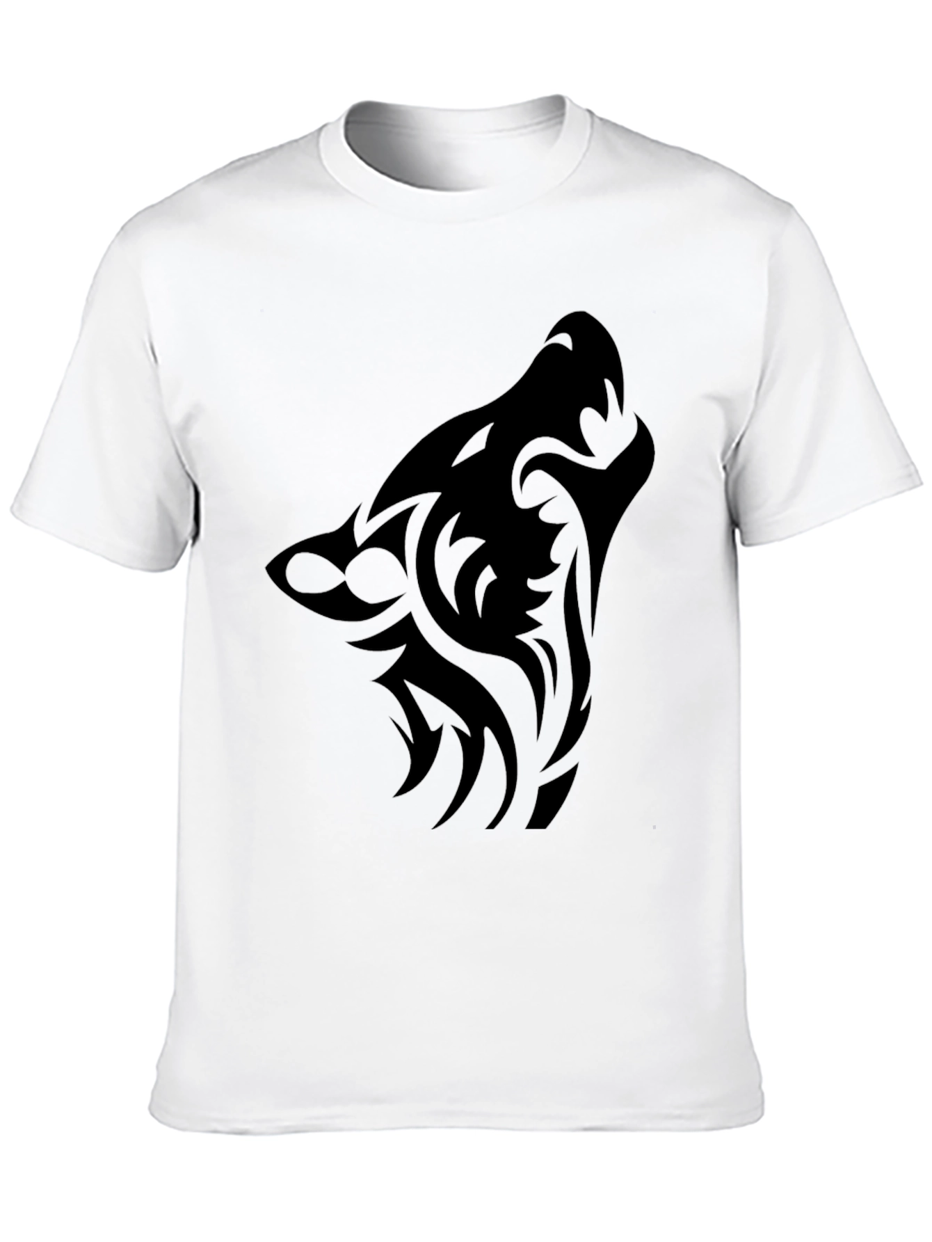Tribal Wolf Graphic Tee - Black