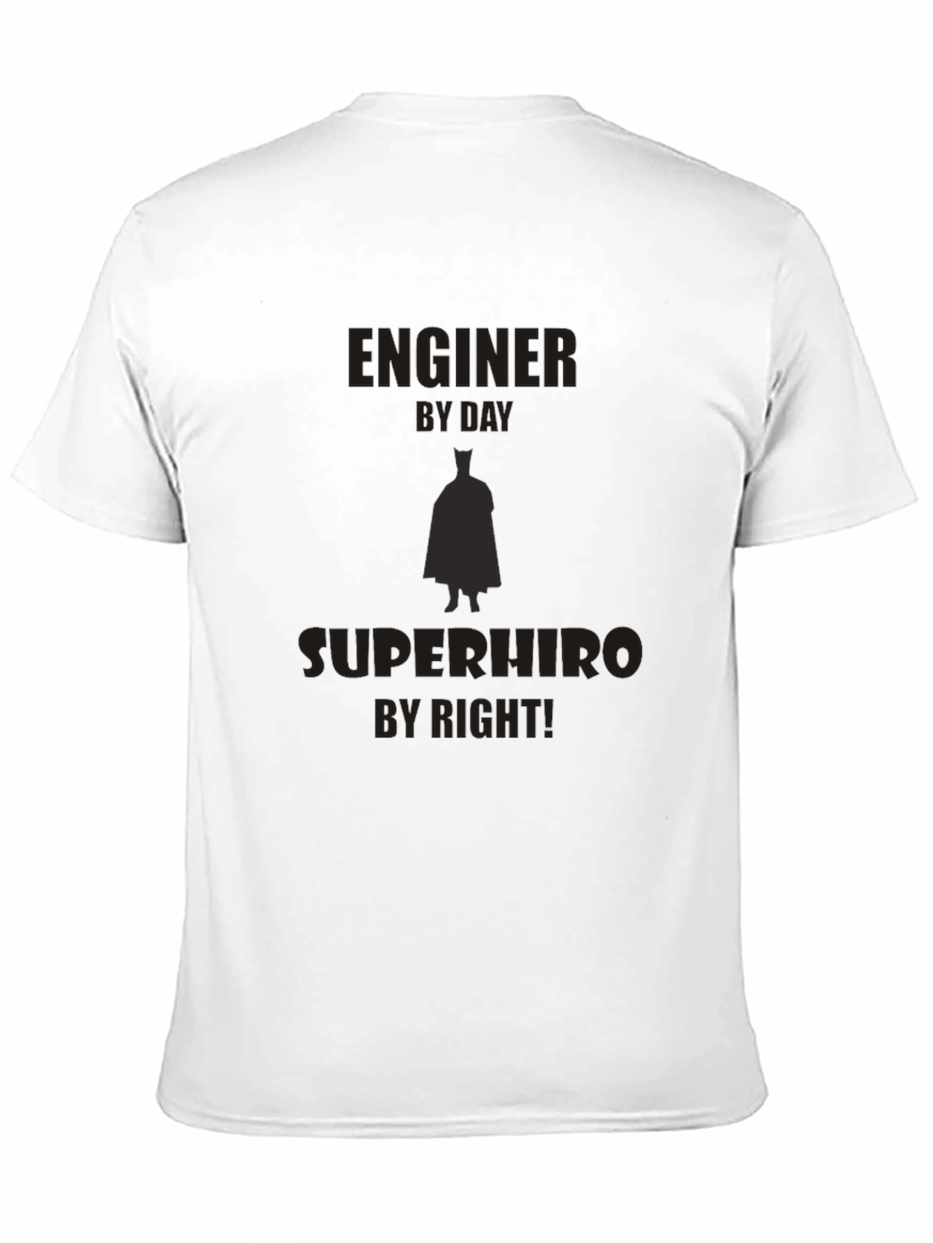 Engineer Superhero Black T-Shirt