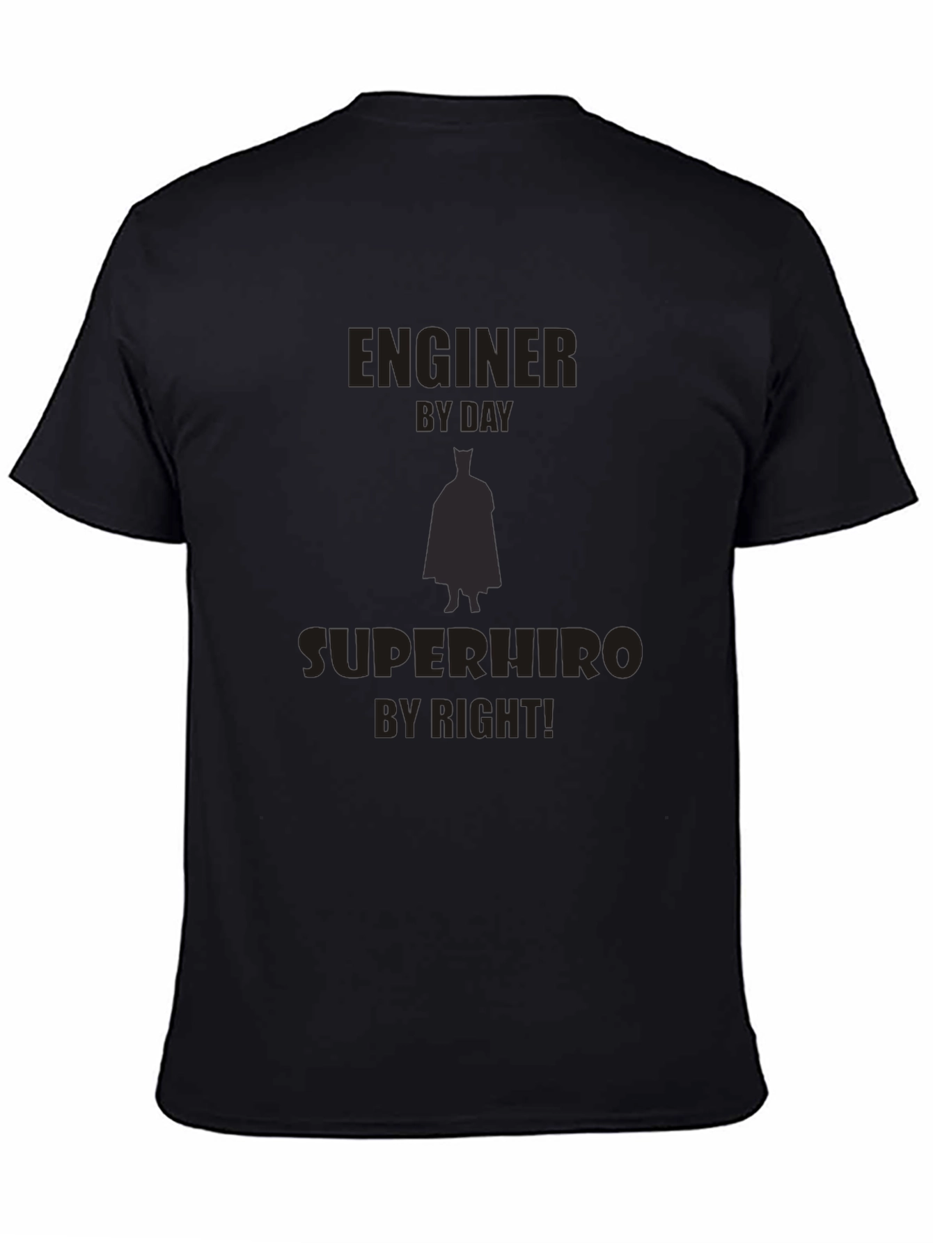 Engineer Superhero Black T-Shirt