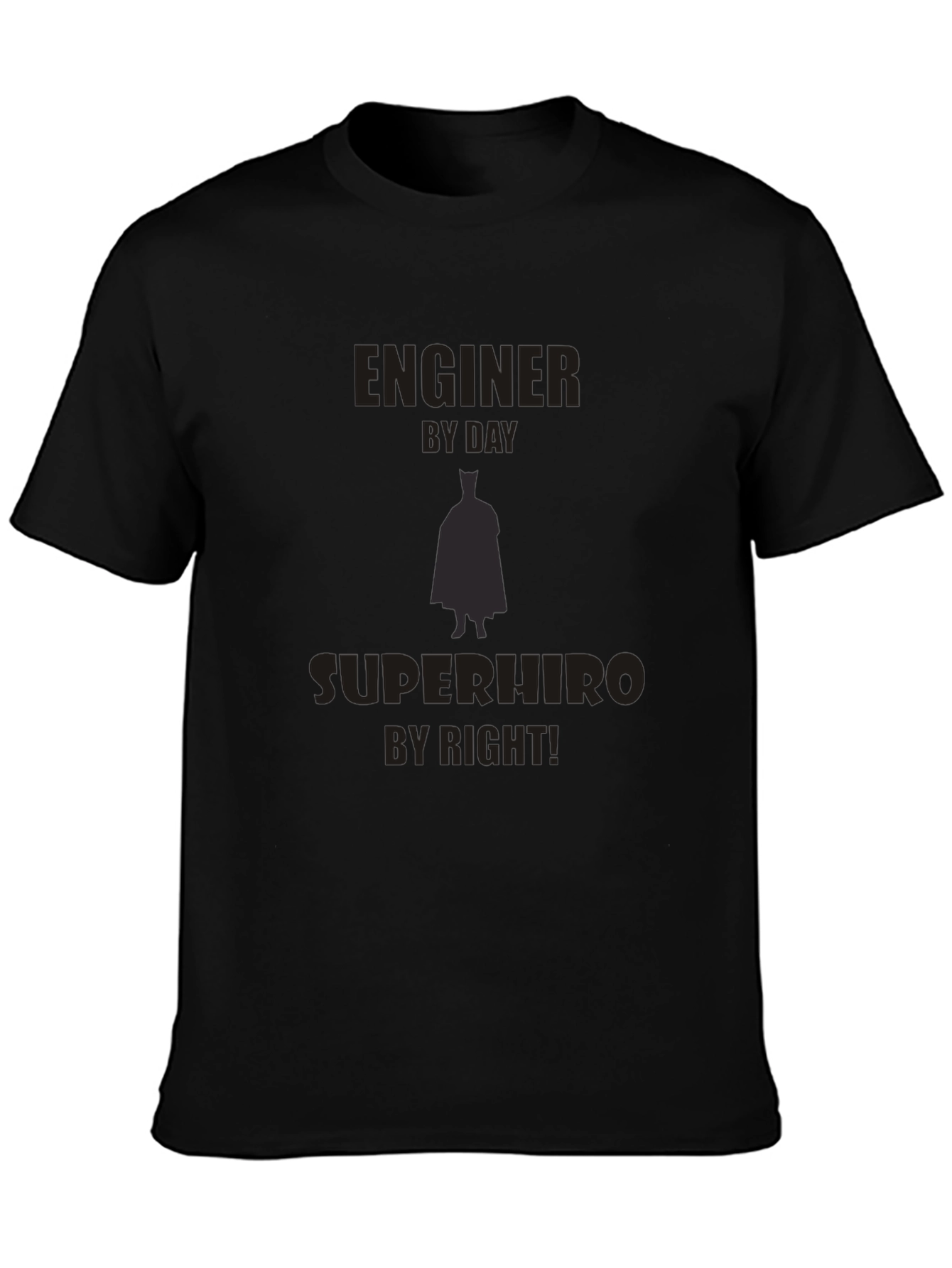 Engineer Superhero Black T-Shirt
