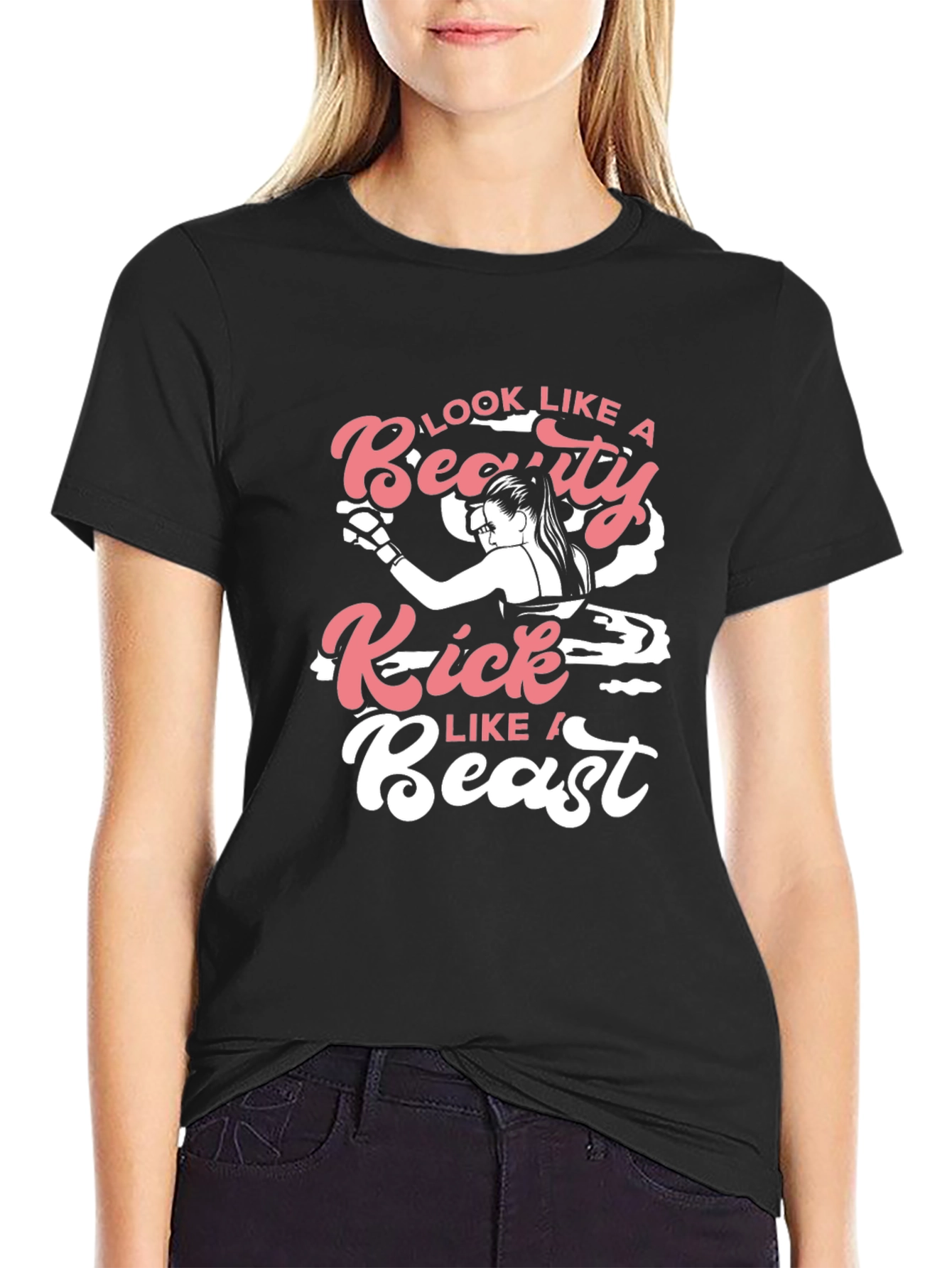 Beauty & Beast Graphic Tee - Black Casual T-Shirt