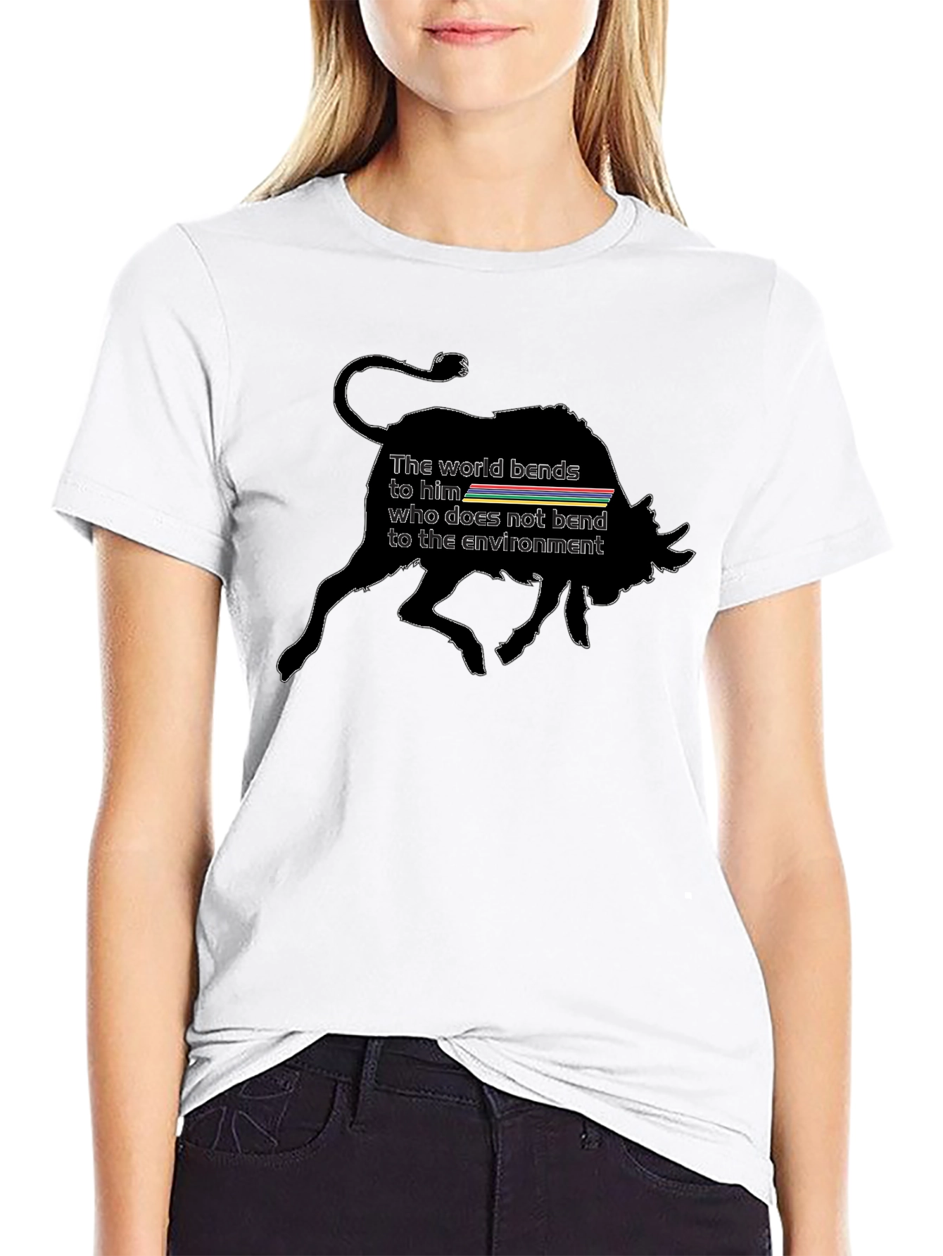 Bull & Motto Graphic T-Shirt - Stylish Black Tee