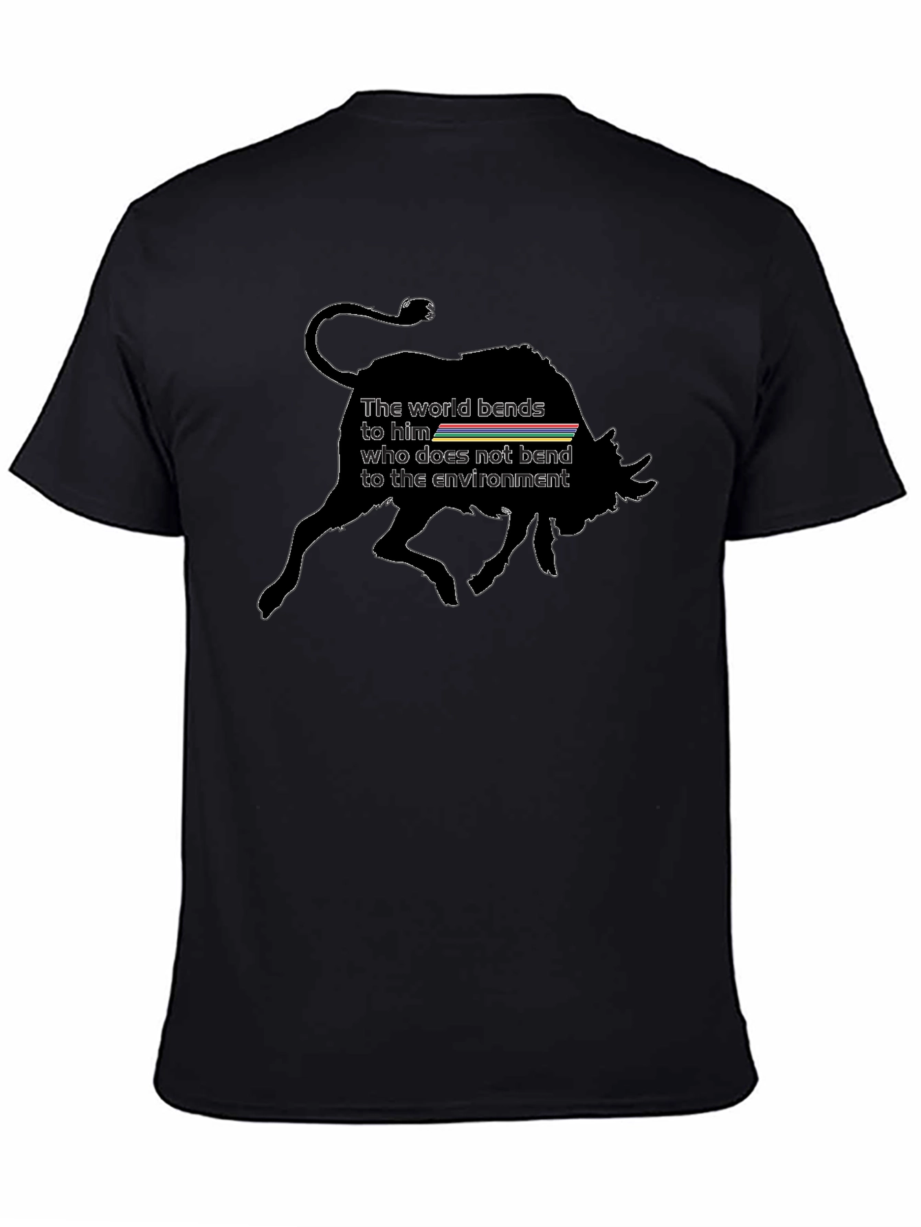 Bull & Motto Graphic T-Shirt - Stylish Black Tee