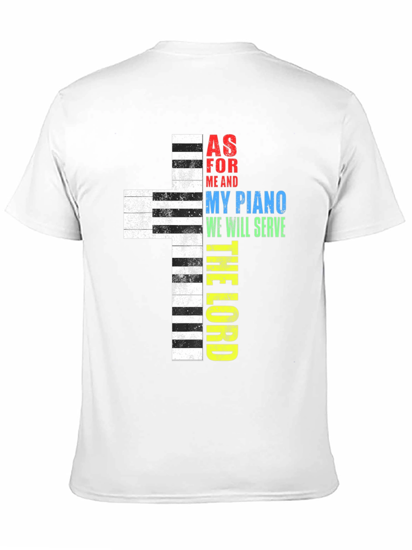 Piano Cross Graphic Tee - Religious T-Shirt