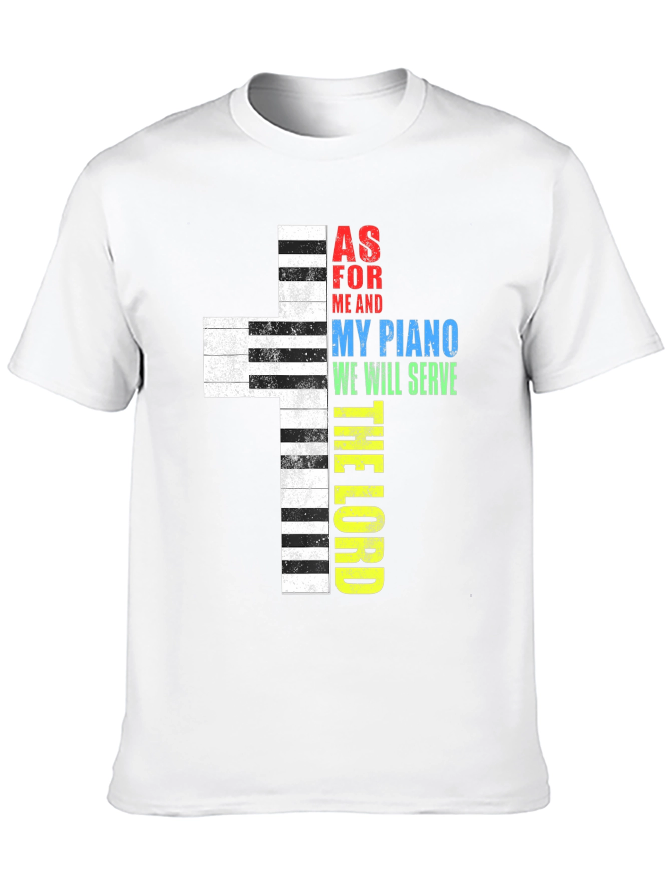 Piano Cross Graphic Tee - Religious T-Shirt