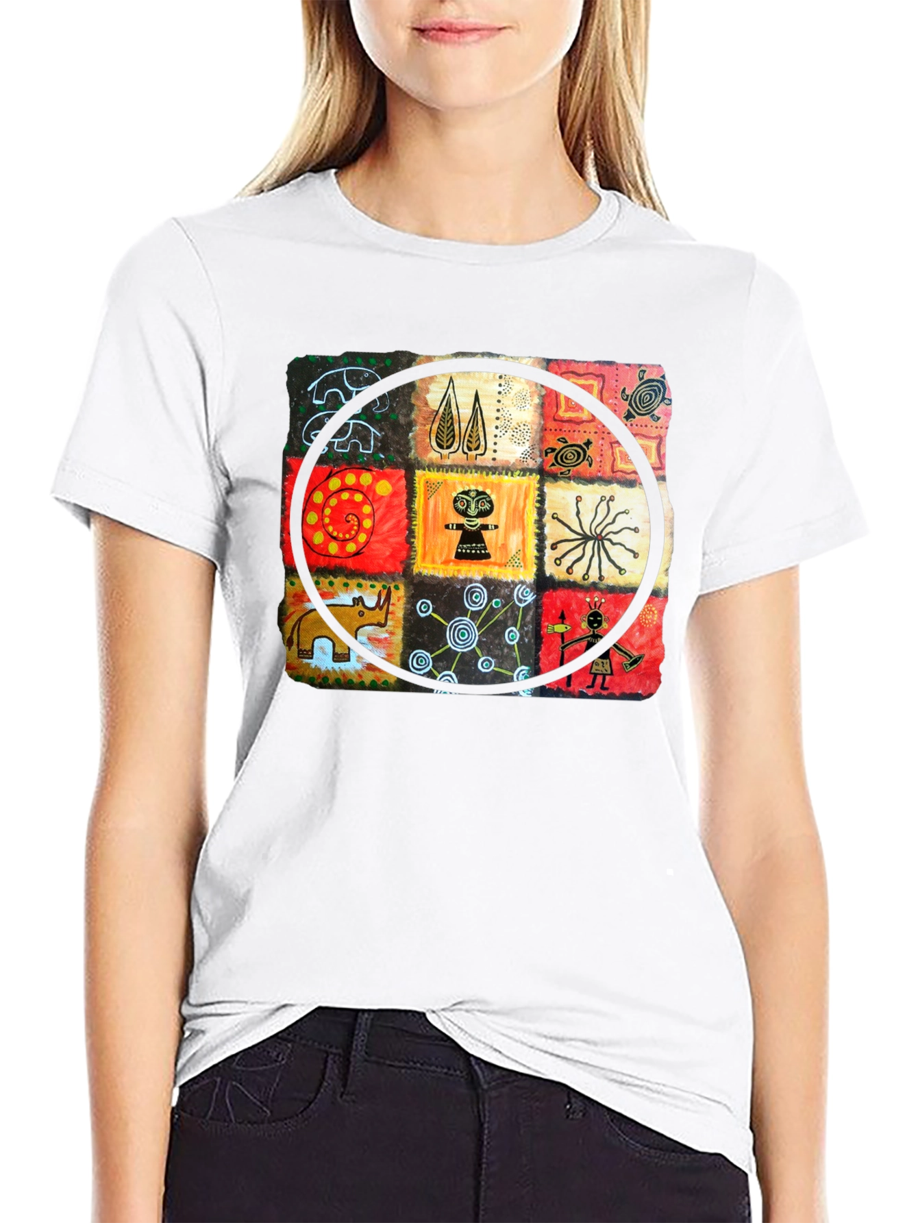 Abstract Art Graphic Print Crew Neck T-Shirt