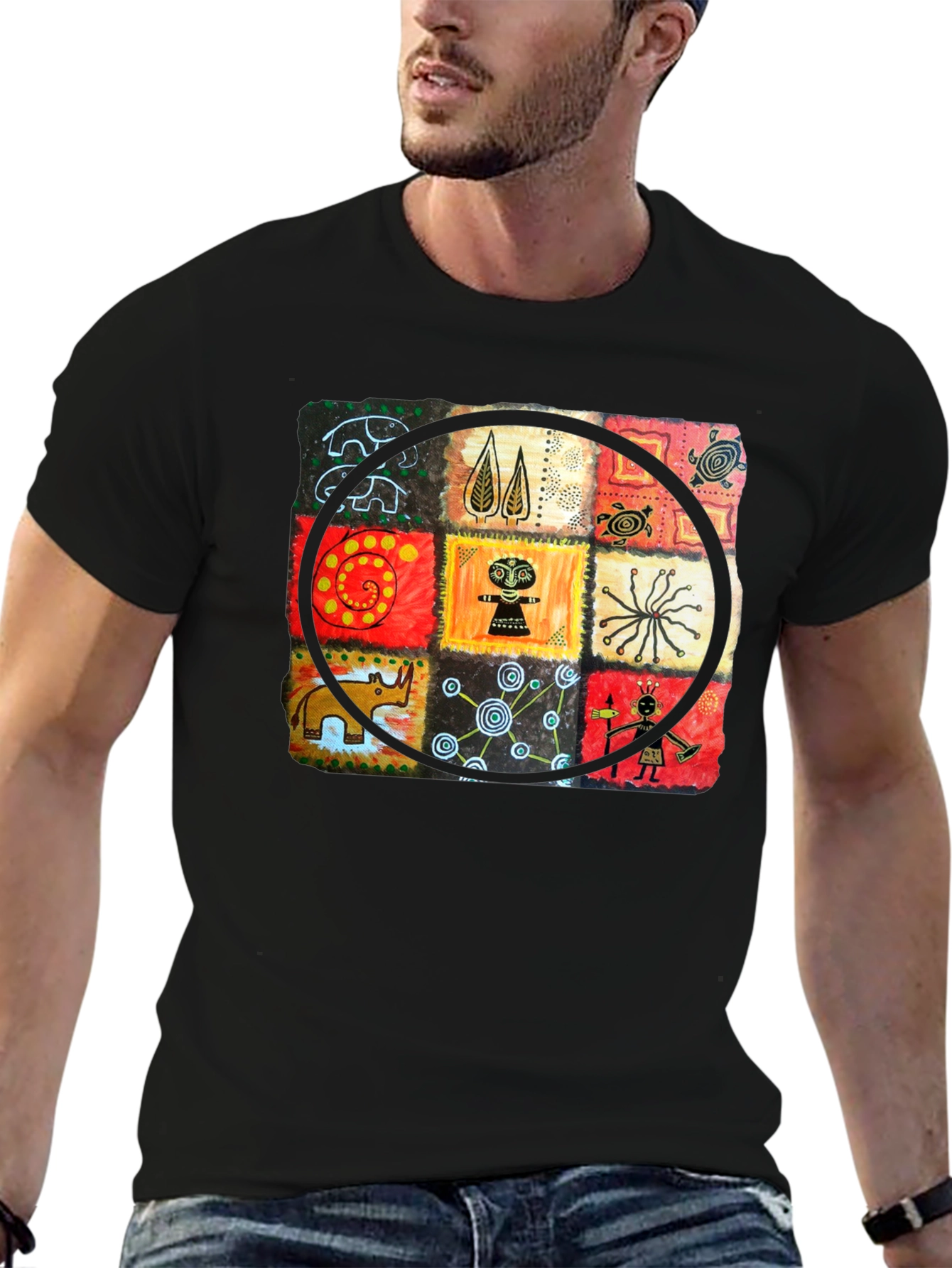 Abstract Art Graphic Print Crew Neck T-Shirt