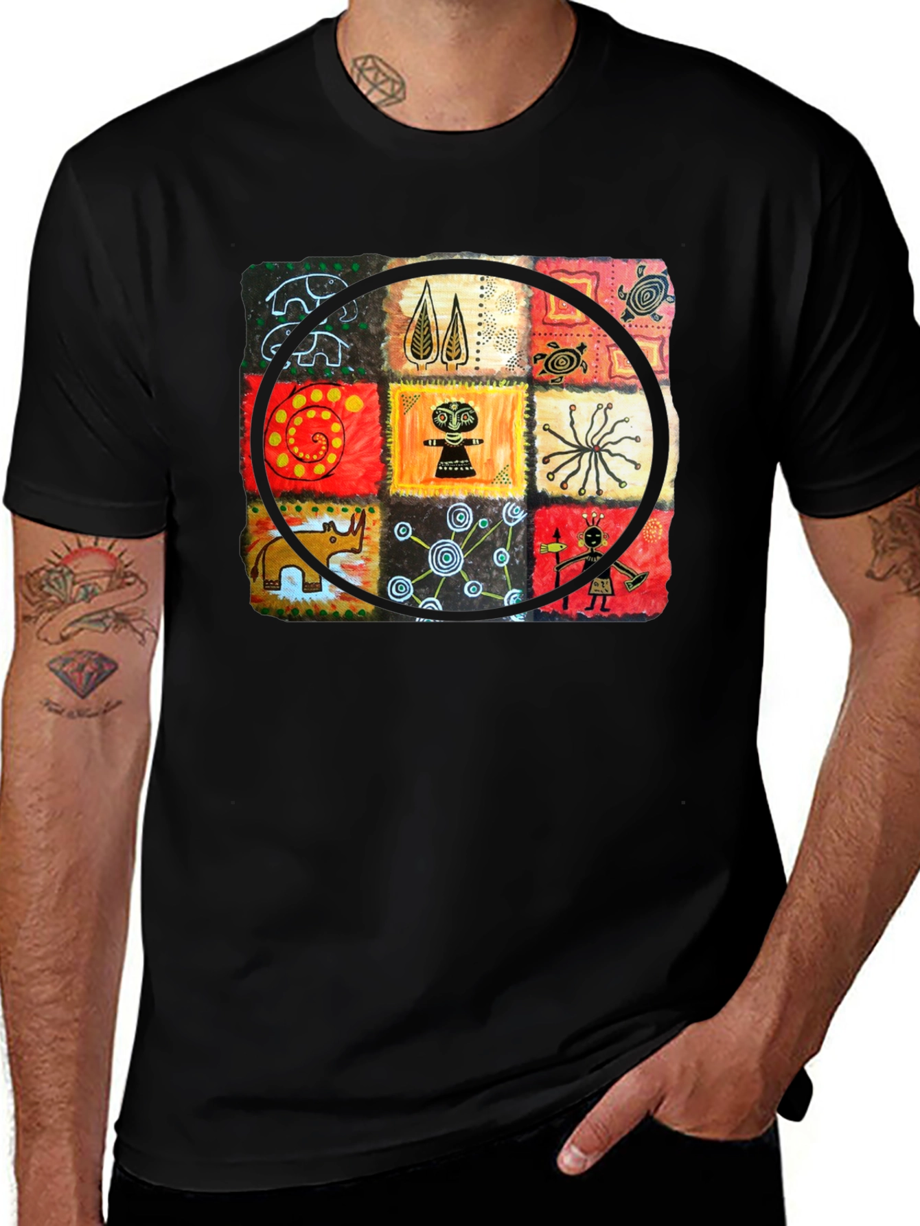 Abstract Art Graphic Print Crew Neck T-Shirt