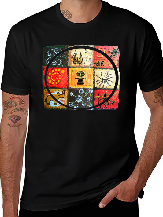 Abstract Art Graphic Print Crew Neck T-Shirt