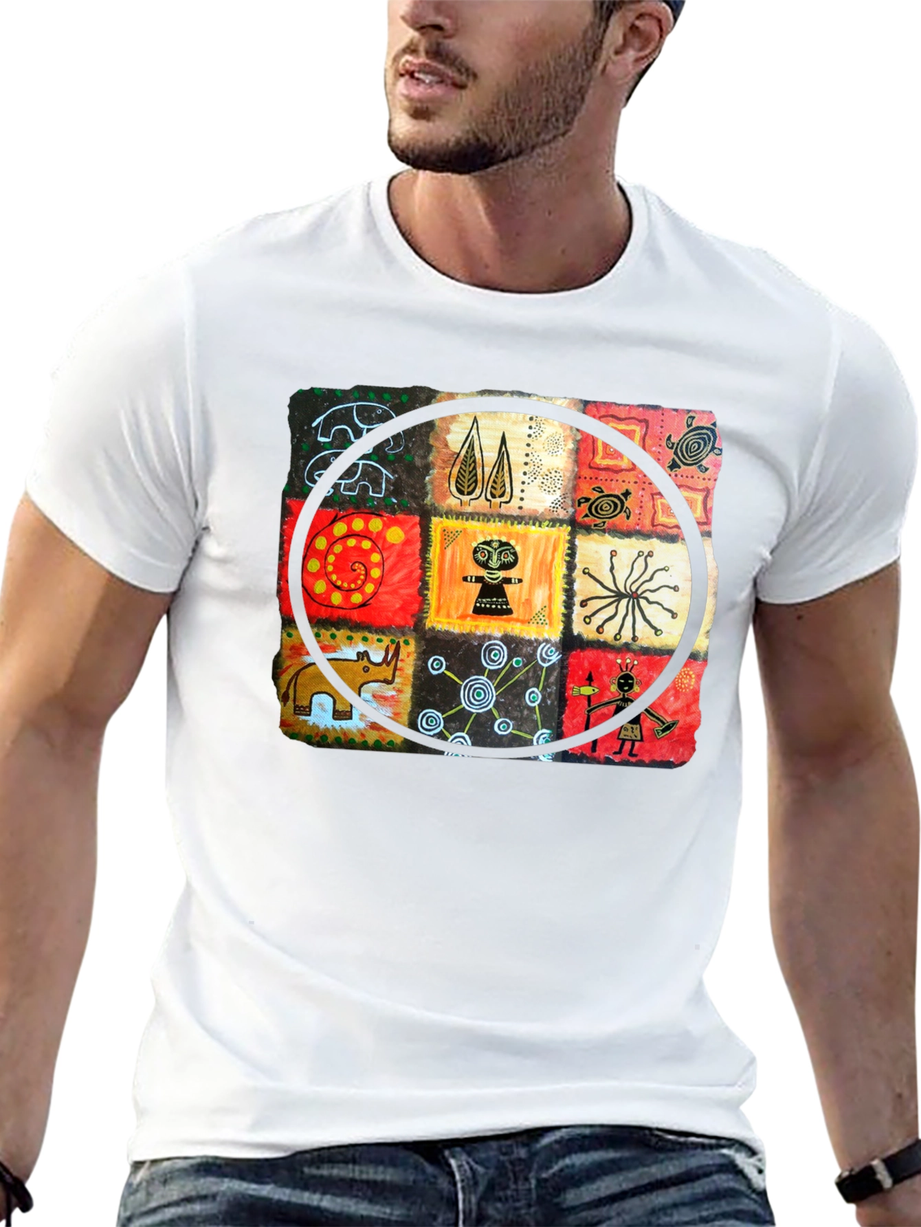 Abstract Art Graphic Print Crew Neck T-Shirt