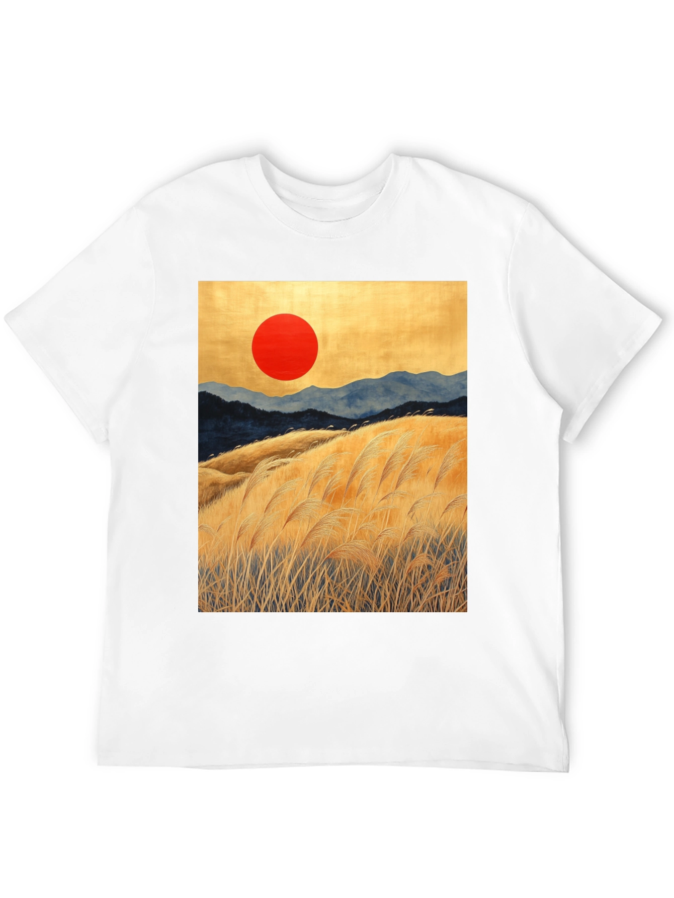 Sunrise Meadow Graphic Tee - Stylish Black T-Shirt