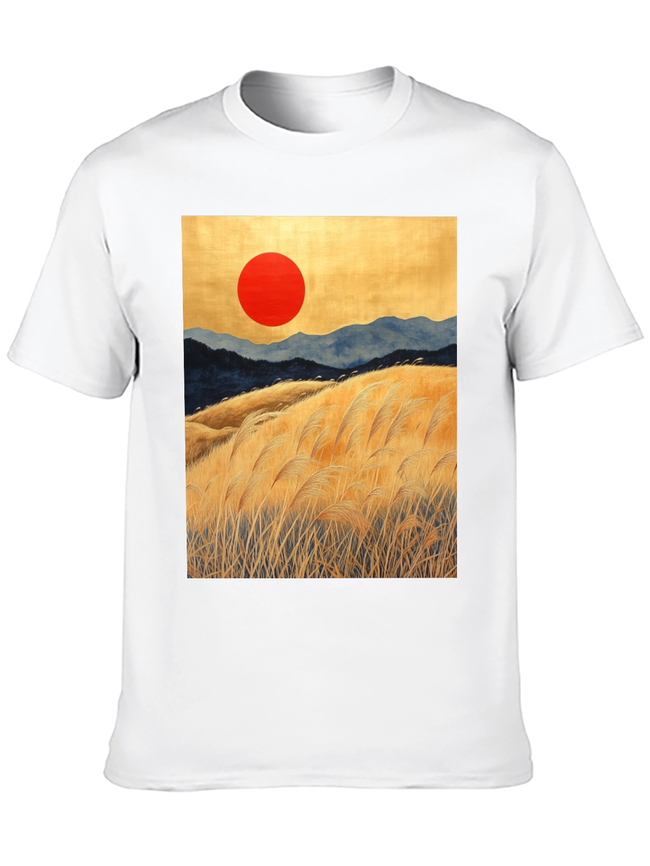 Sunrise Meadow Graphic Tee - Stylish Black T-Shirt