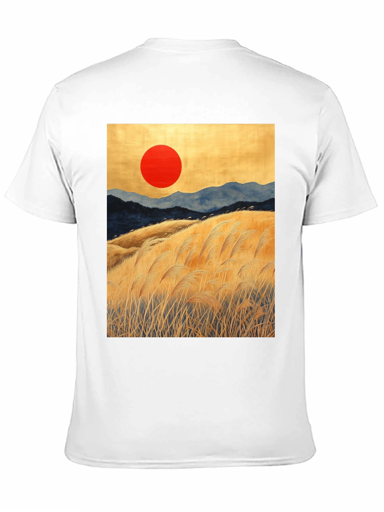 Sunrise Meadow Graphic Tee - Stylish Black T-Shirt