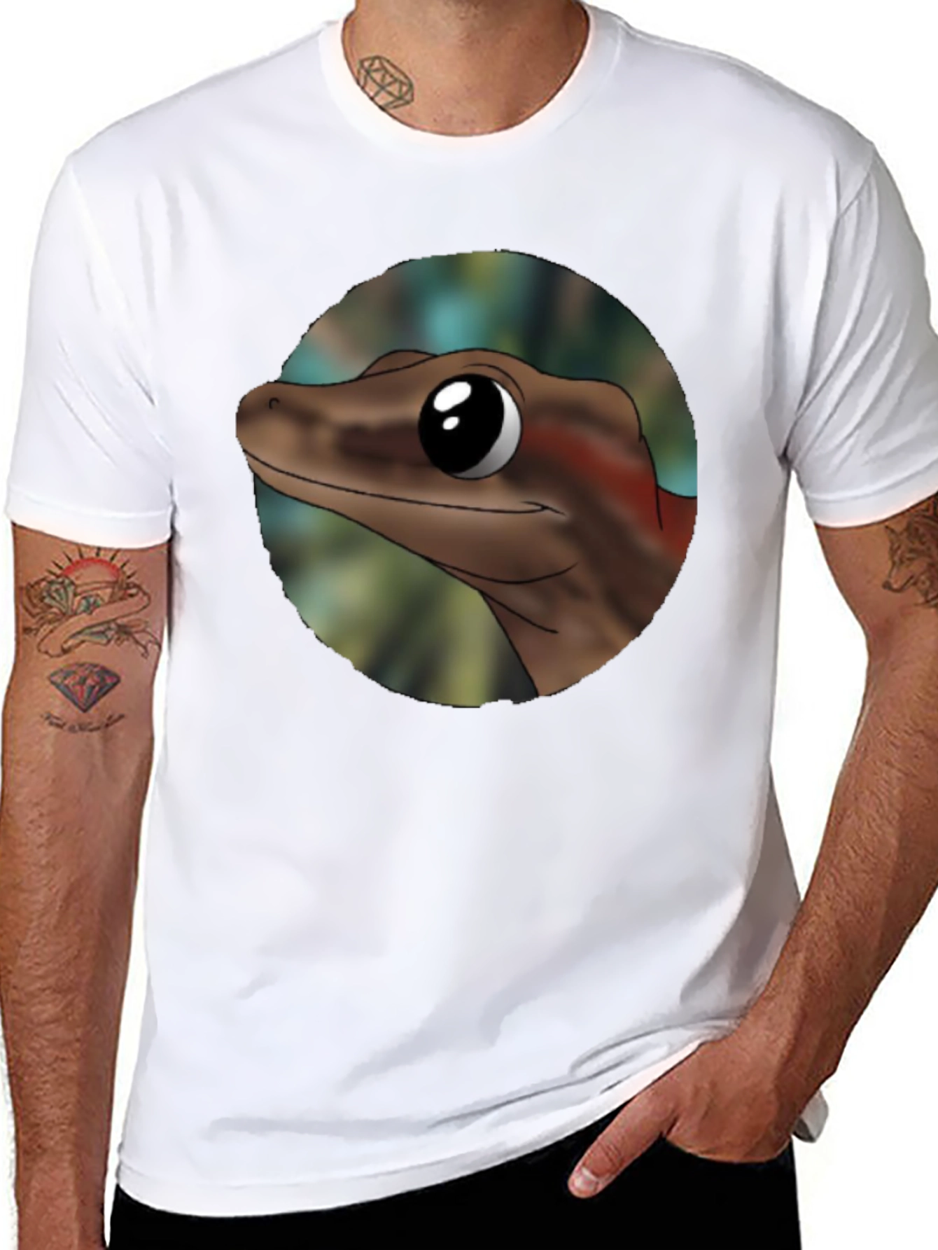 Cartoon Gecko T-Shirt - Funny Reptile Tee