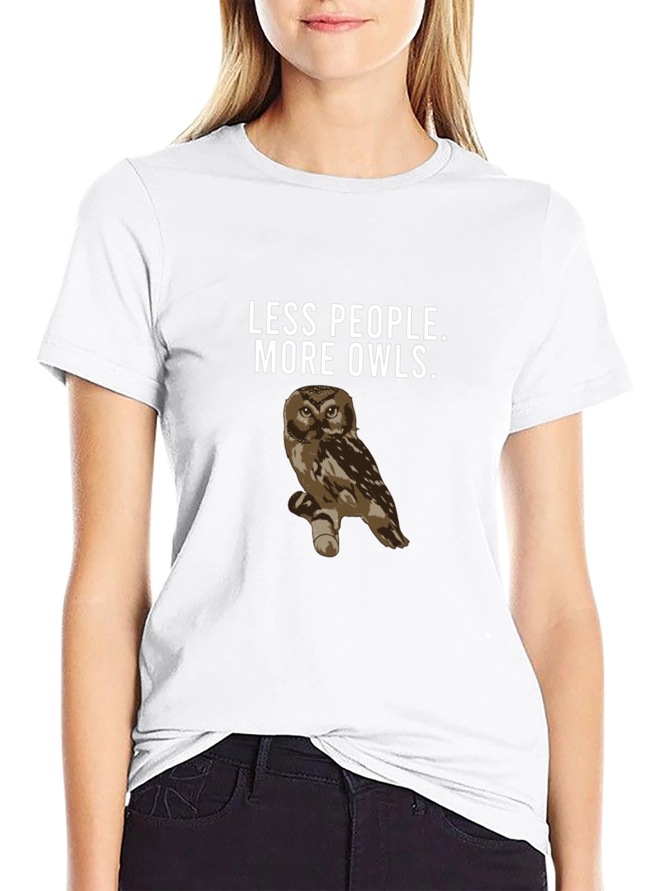 Less People More Owls Graphic T-Shirt