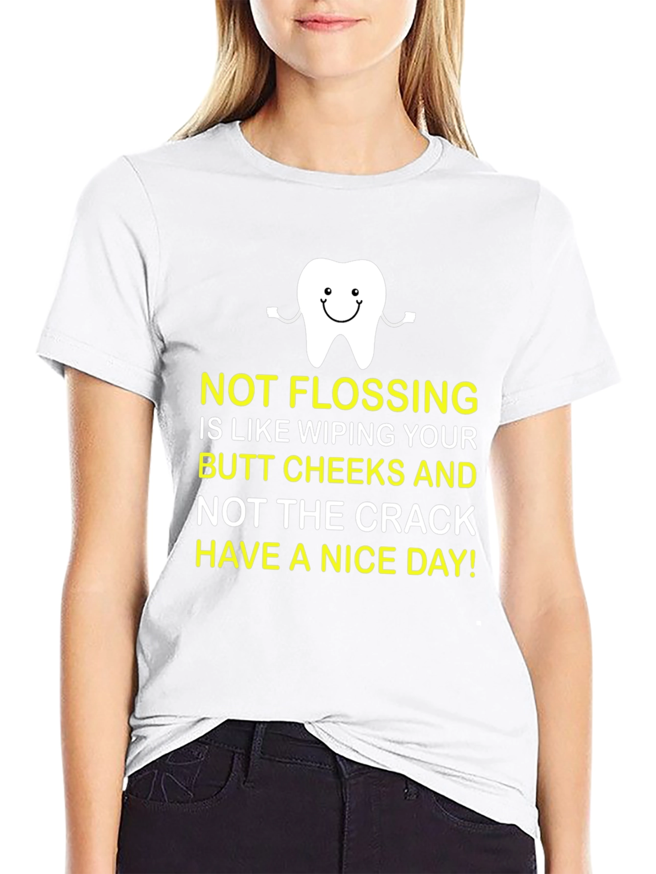 Funny Dental Flossing T-Shirt - Cheeky Humor