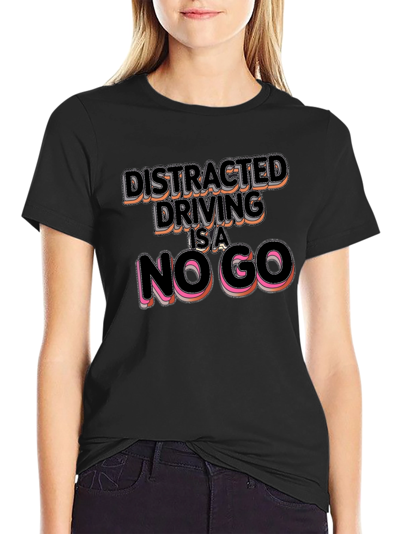 Distracted Driving No Go Graphic Tee