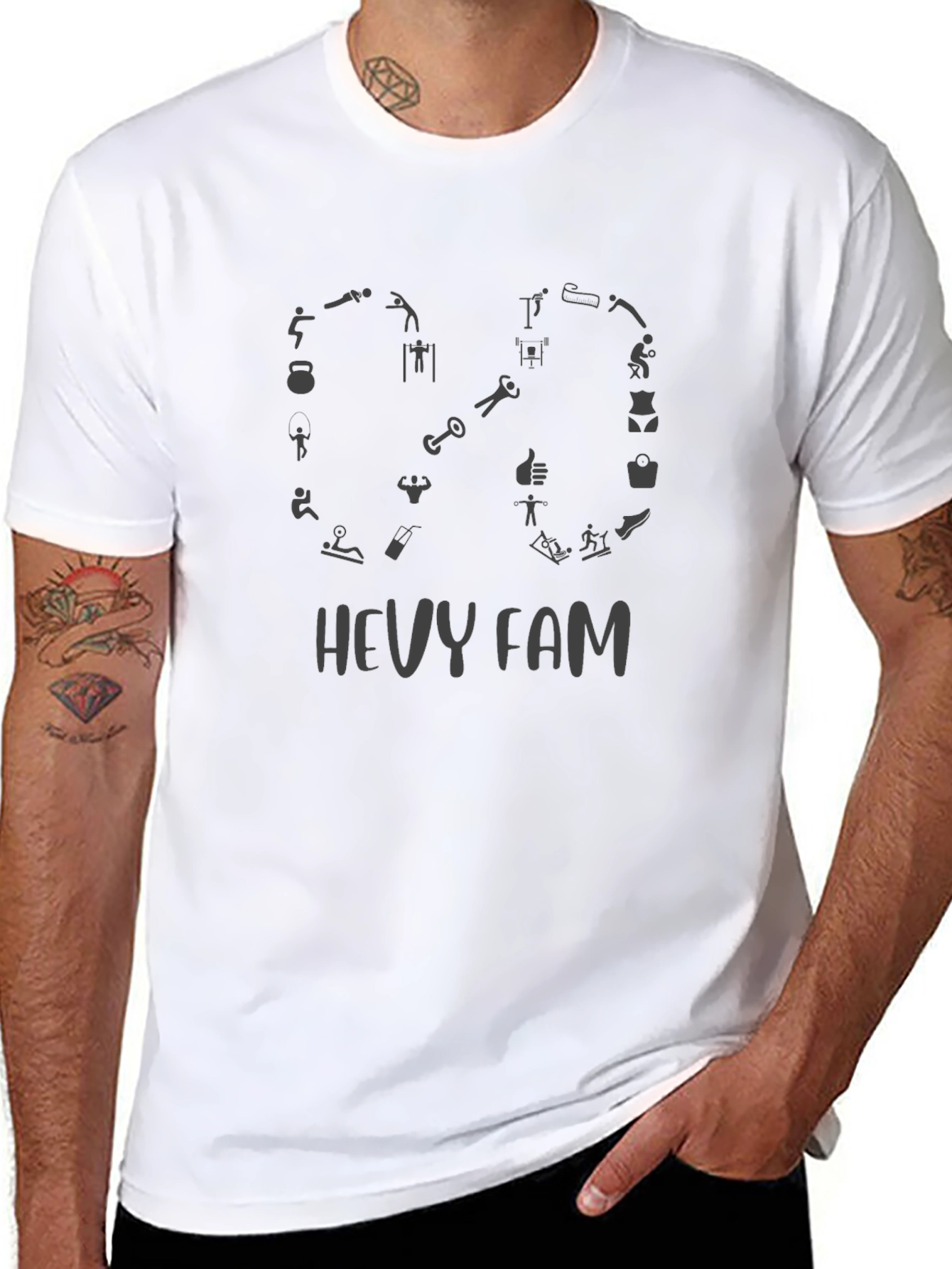 Hevy Fam Fitness T-Shirt - Black Gym Apparel