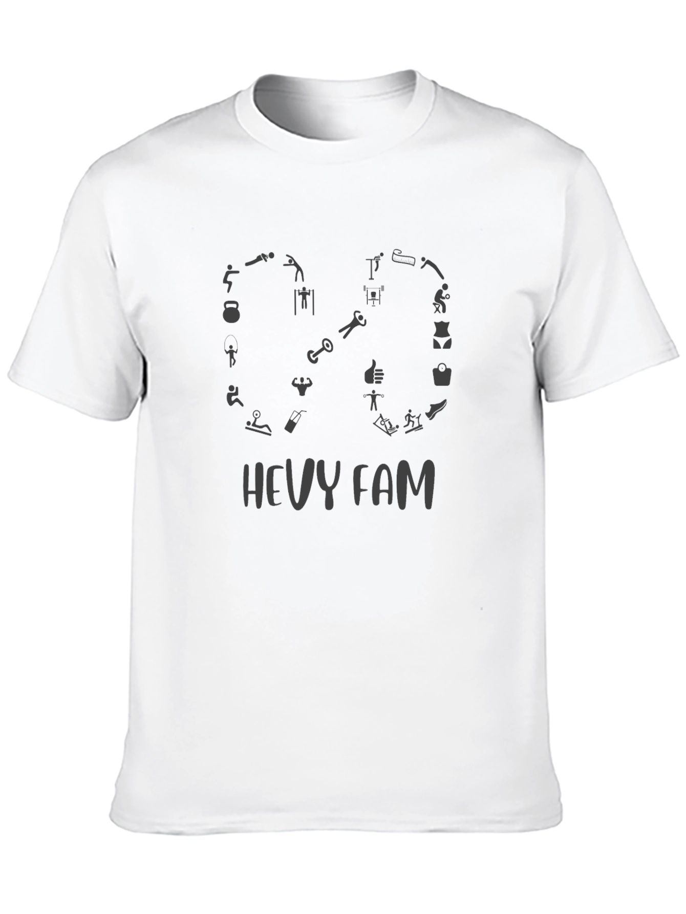 Hevy Fam Fitness T-Shirt - Black Gym Apparel